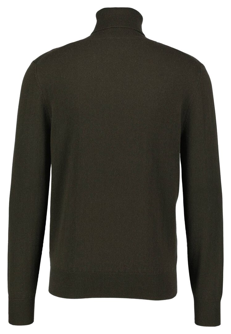 Allude Herren Kaschmirpullover mit Rollkragen, oliv,