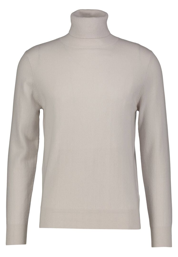 Allude Herren Kaschmirpullover mit Rollkragen, offwhite,
