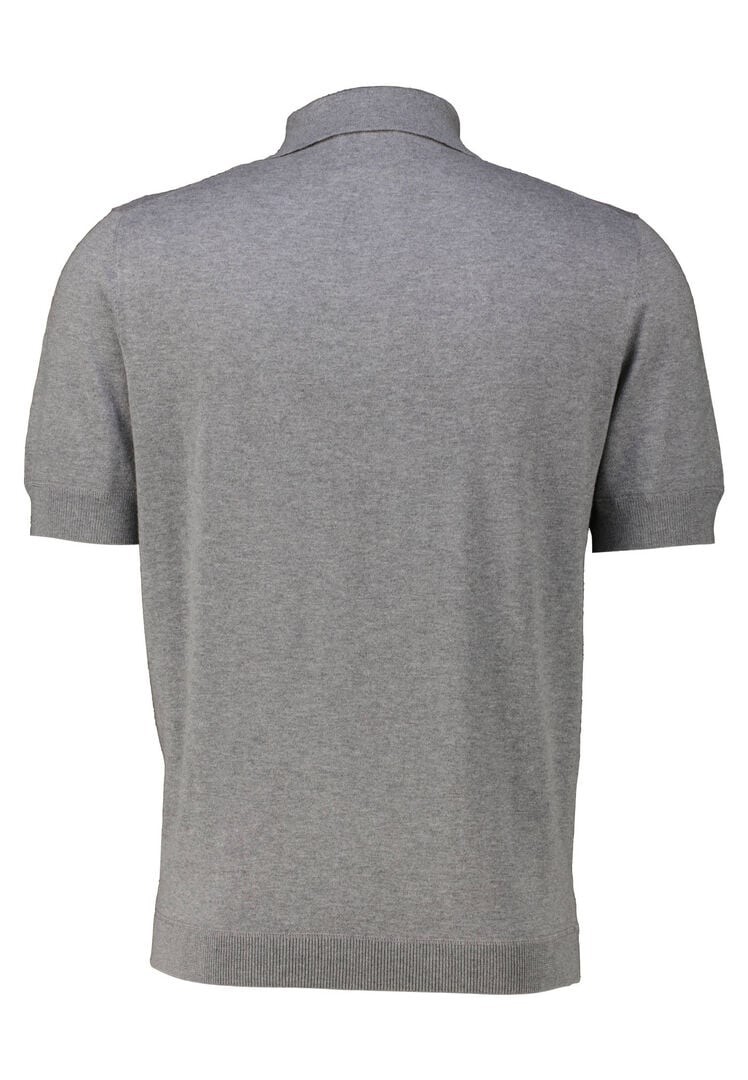 Allude Herren Poloshirt mit Seide und Kaschmir Regular Fit, anthrazit,