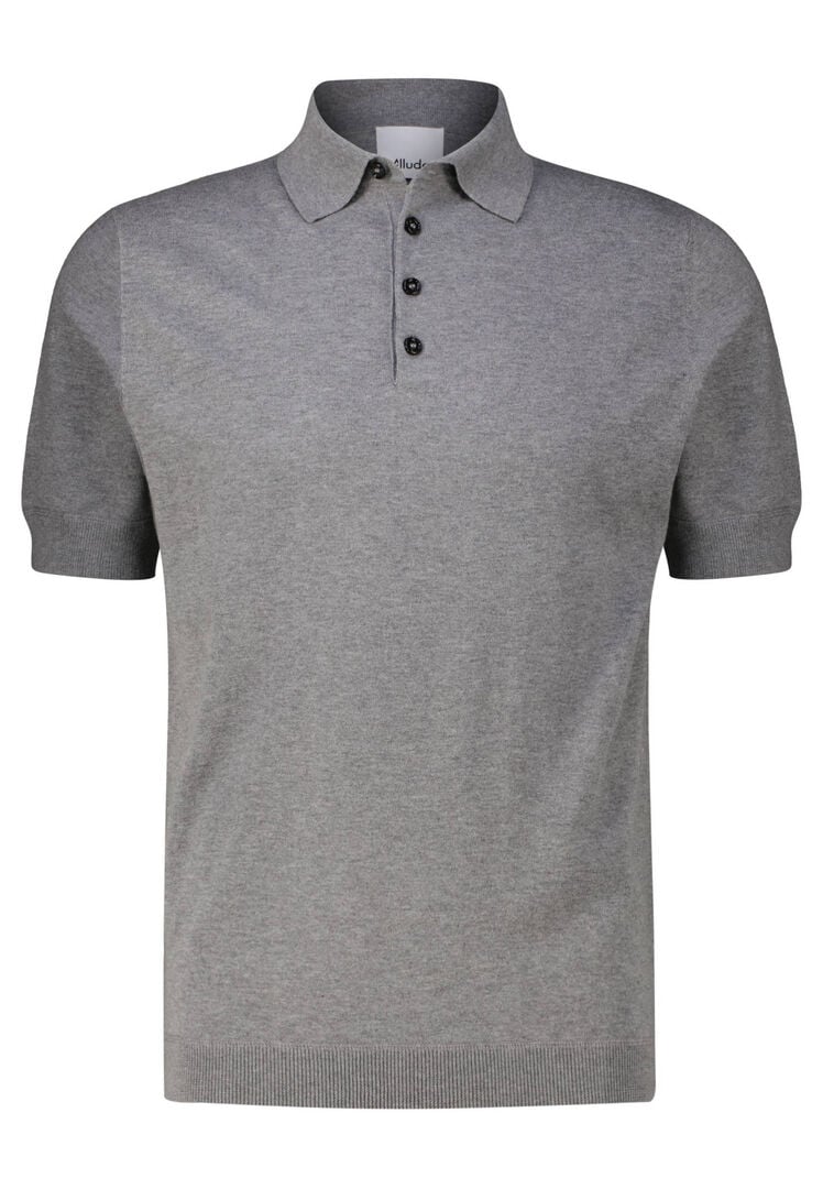 Allude Herren Poloshirt mit Seide und Kaschmir Regular Fit, anthrazit,