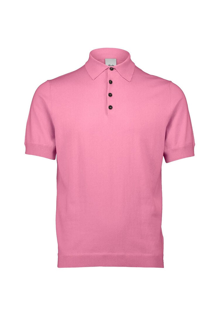 Allude Herren Poloshirt mit Seide und Kaschmir Regular Fit, rose,