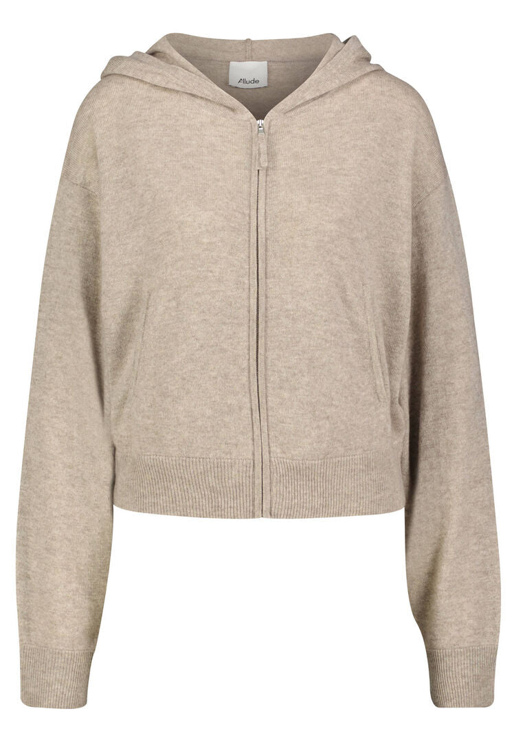 Allude Herren Strickjacke aus Wolle und Kaschmir, taupe,