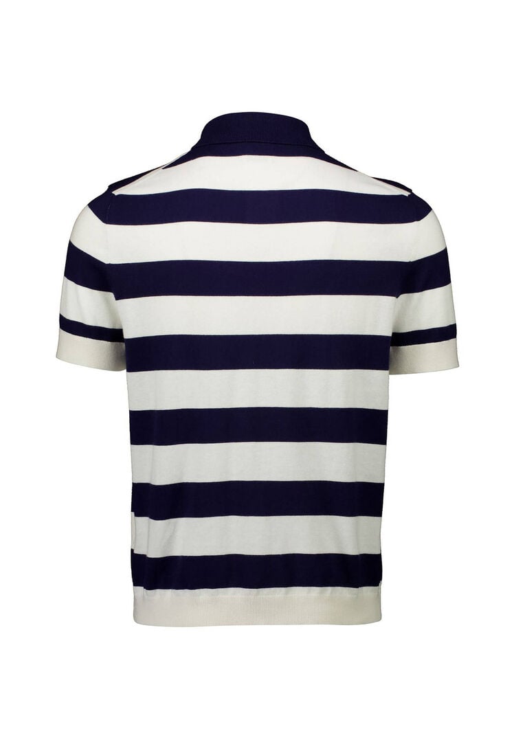 Allude Herren Strickpolo aus Baumwolle mit Seide und Kaschmir, marine,