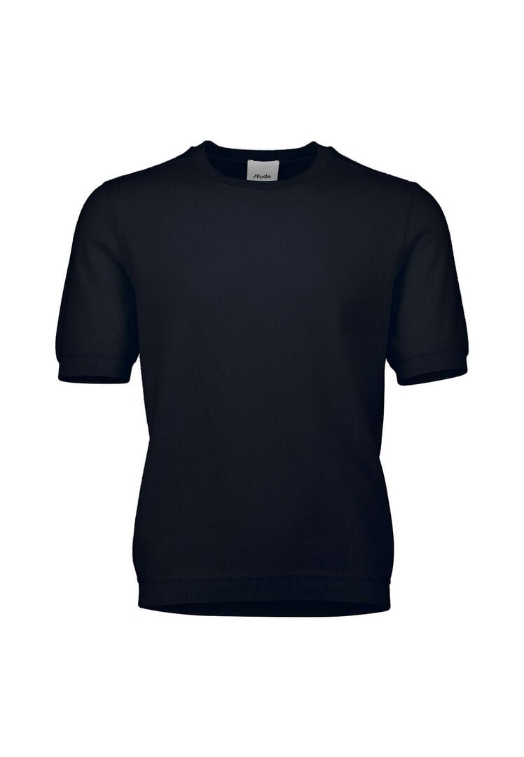 Allude Herren Strickpullover aus Baumwolle-Kaschmir-Mix, marine,