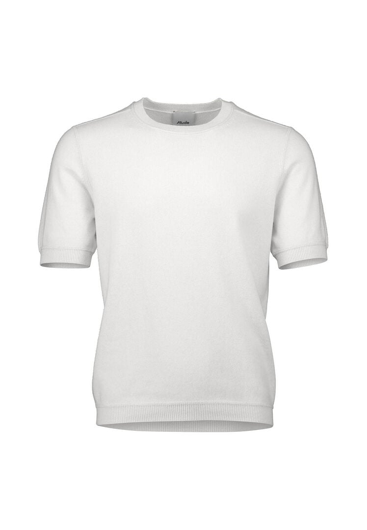 Allude Herren Strickpullover aus Baumwolle-Kaschmir-Mix, weiss,