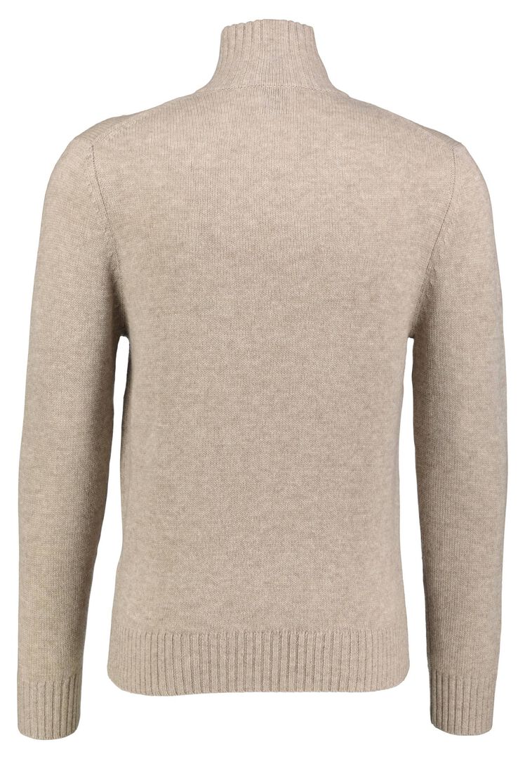 Allude Herren Strickpullover aus Schurwolle und Kaschmir mit Knopfleiste, taupe,