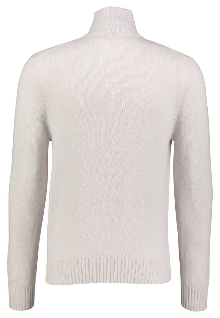 Allude Herren Strickpullover aus Schurwolle und Kaschmir mit Knopfleiste, offwhite,