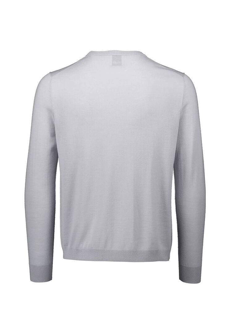 Allude Herren Strickpullover aus Wolle, silber,