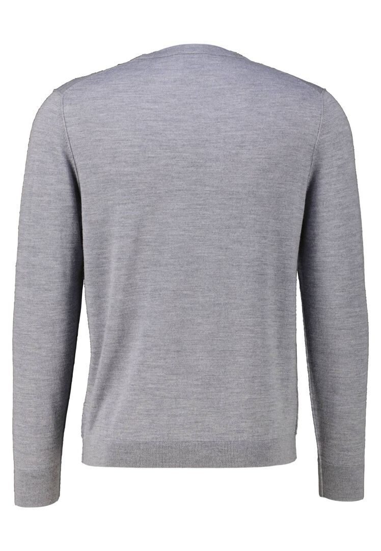 Allude Herren Strickpullover aus Wolle, anthrazit,