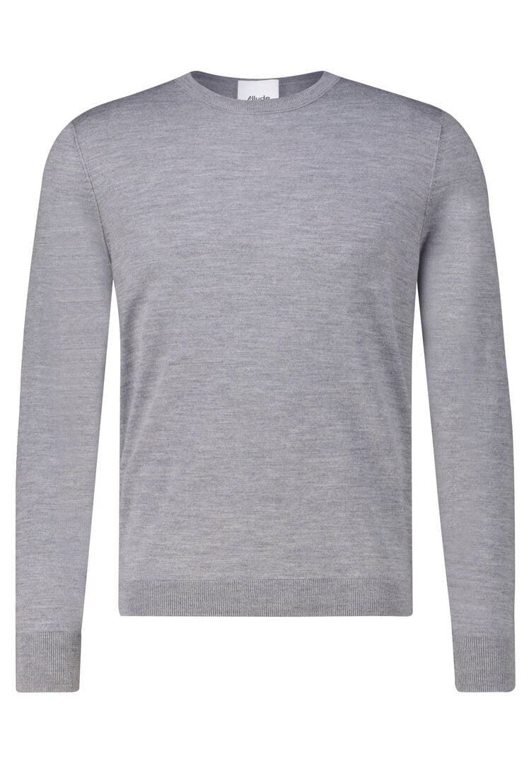 Allude Herren Strickpullover aus Wolle, anthrazit,