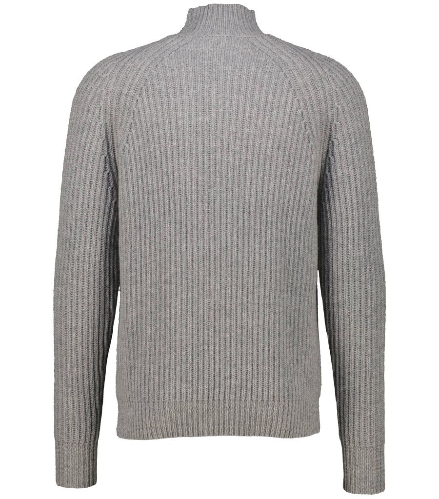 Allude Herren Strickpullover aus Wolle mit Kaschmir, grau,