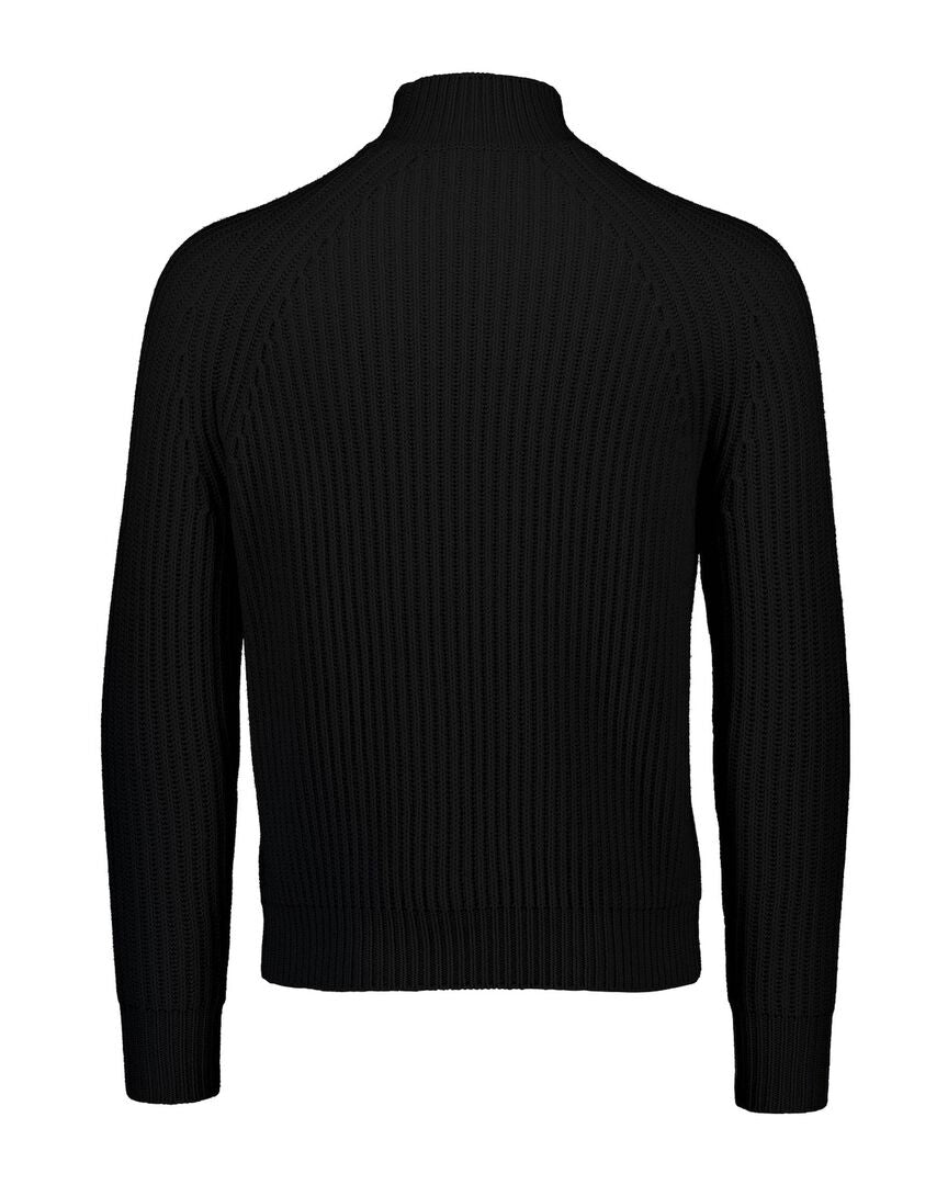 Allude Herren Strickpullover aus Wolle mit Kaschmir, schwarz,