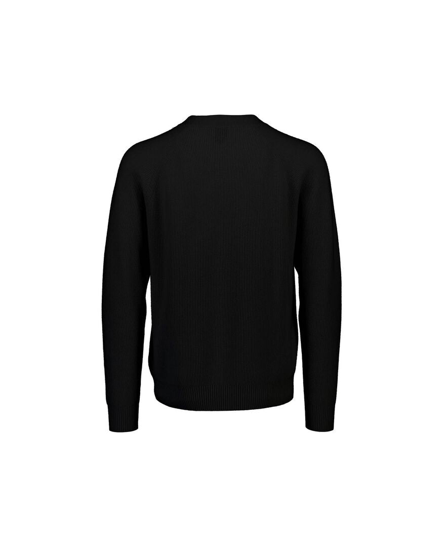 Allude Herren Strickpullover aus Wolle und Kaschmir, schwarz,
