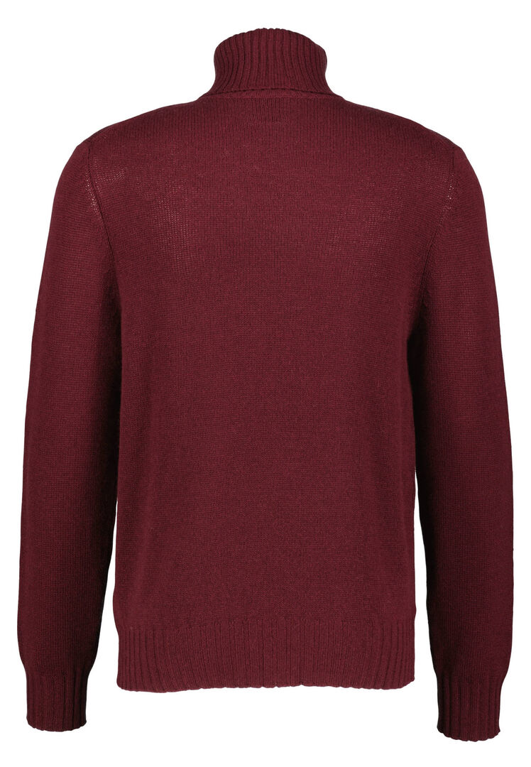Allude Herren Strickpullover aus Wolle und Kaschmir, bordeaux,