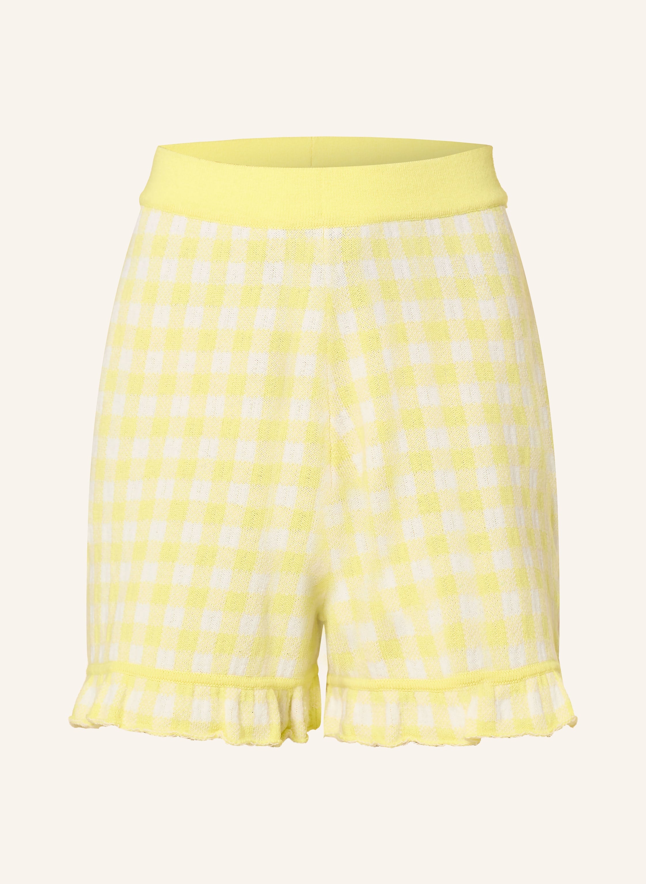Strickshorts mit Cashmere und Rüschen