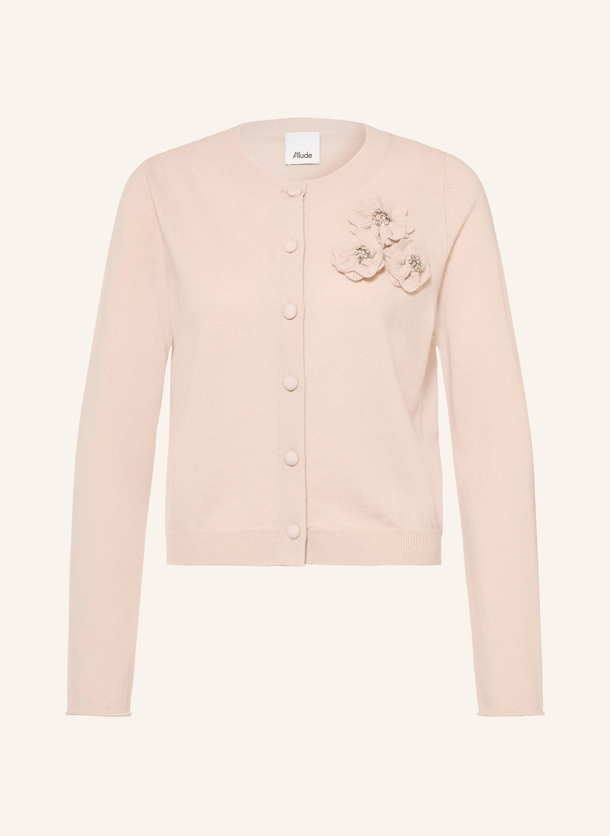 Strickjacke mit Cashmere und Schmucksteinen