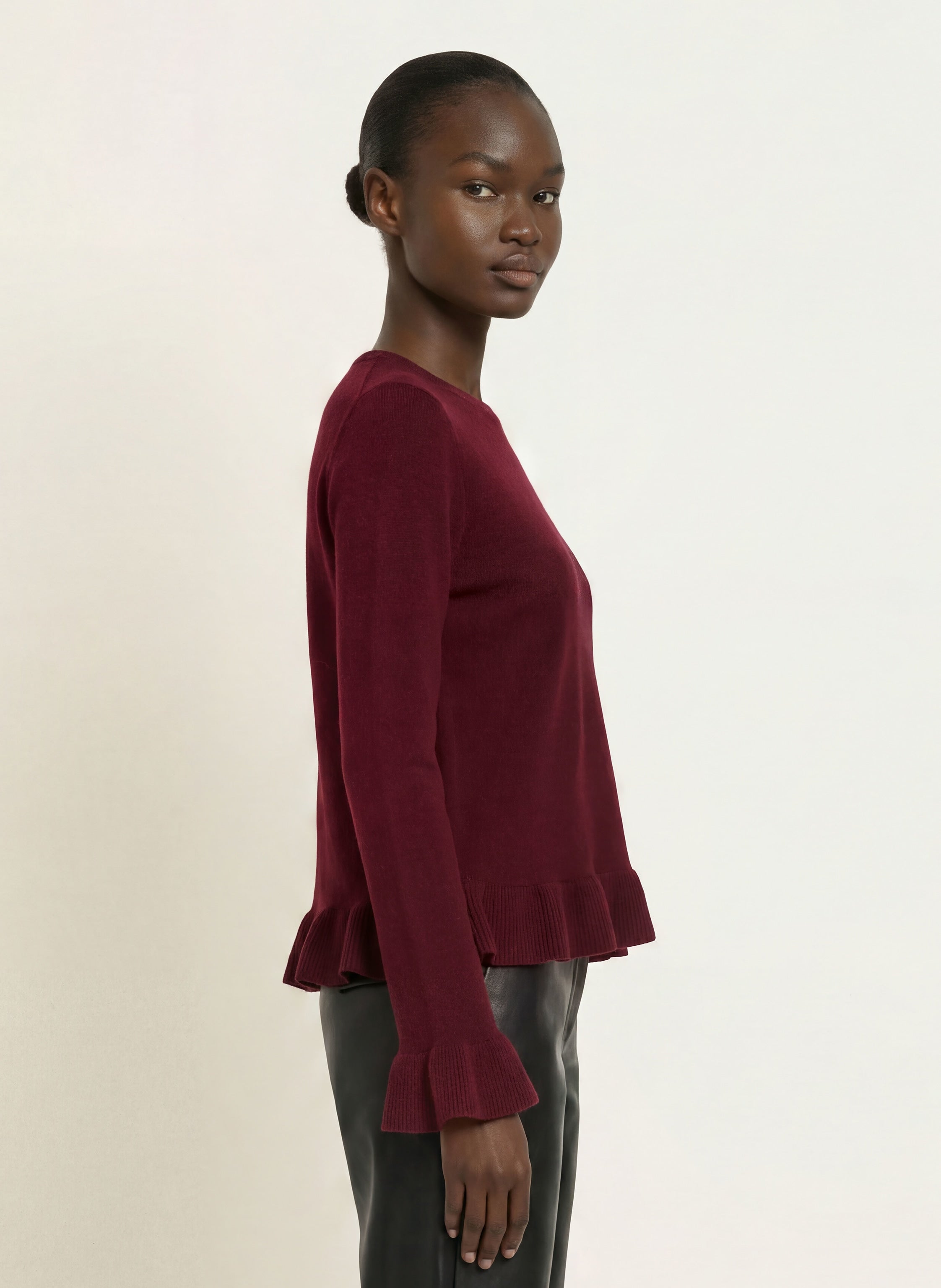 Pullover mit Cashmere und Volants