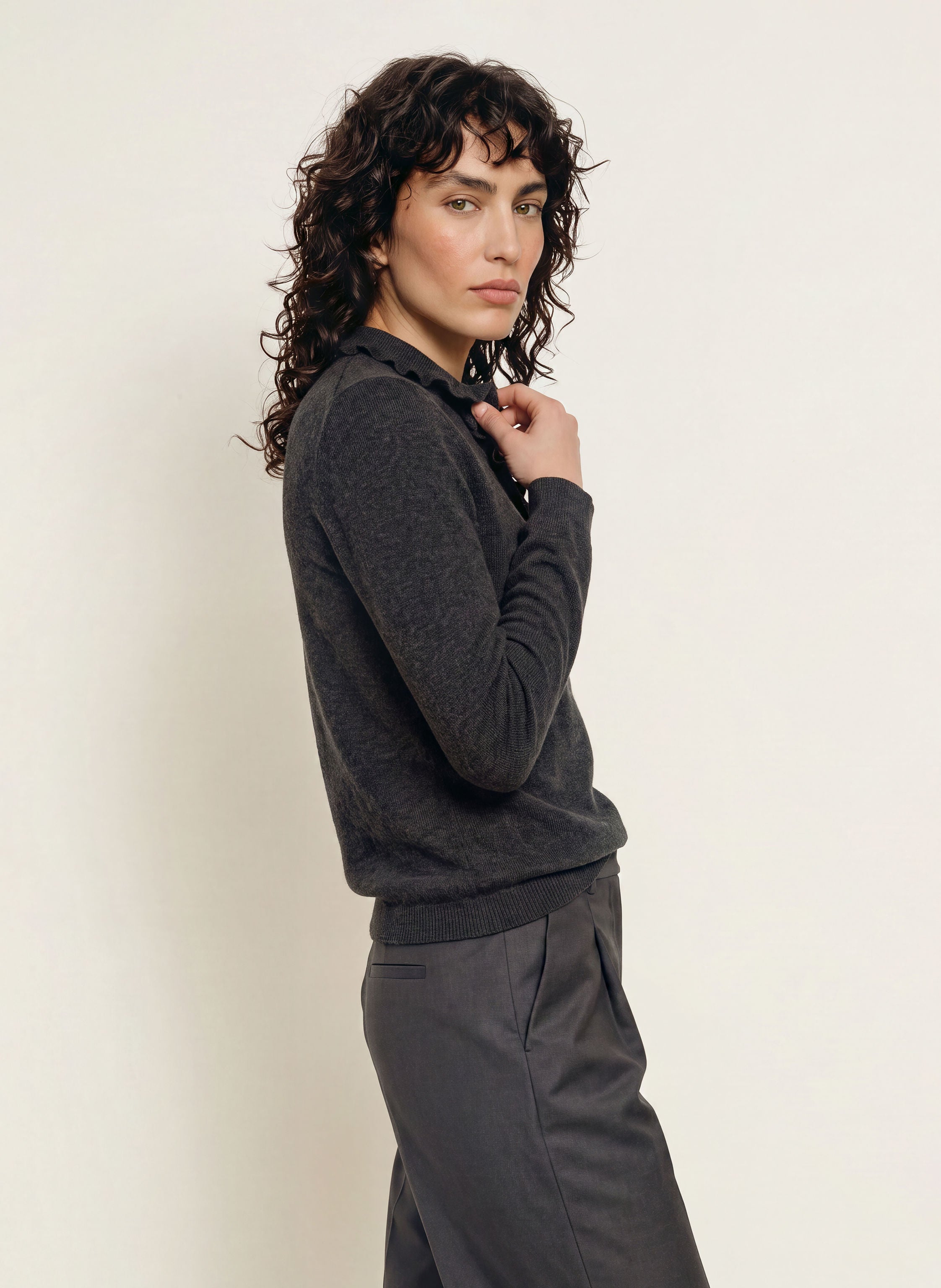 Pullover mit Cashmere und Rüschen