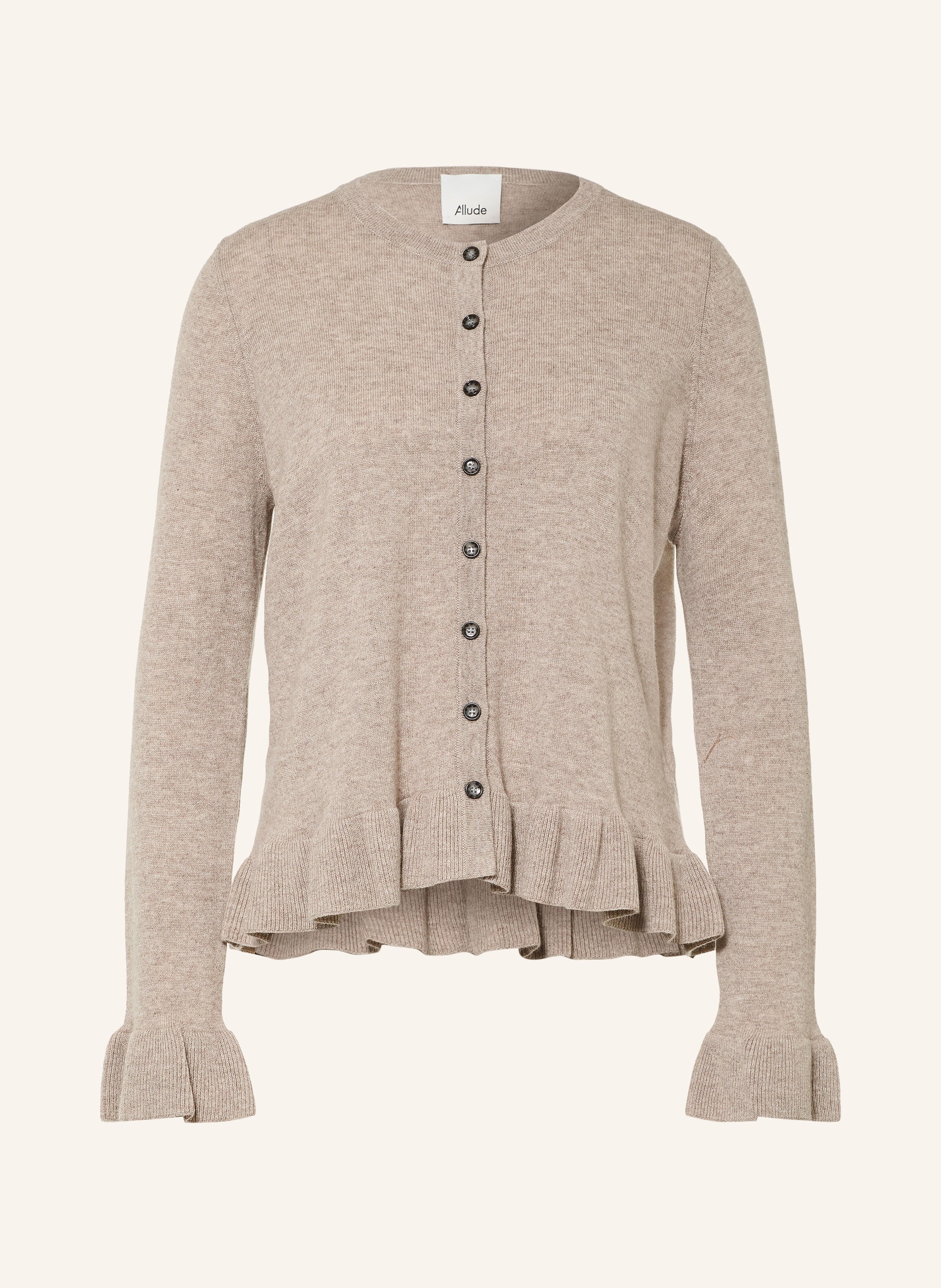 Strickjacke mit Cashmere und Rüschen