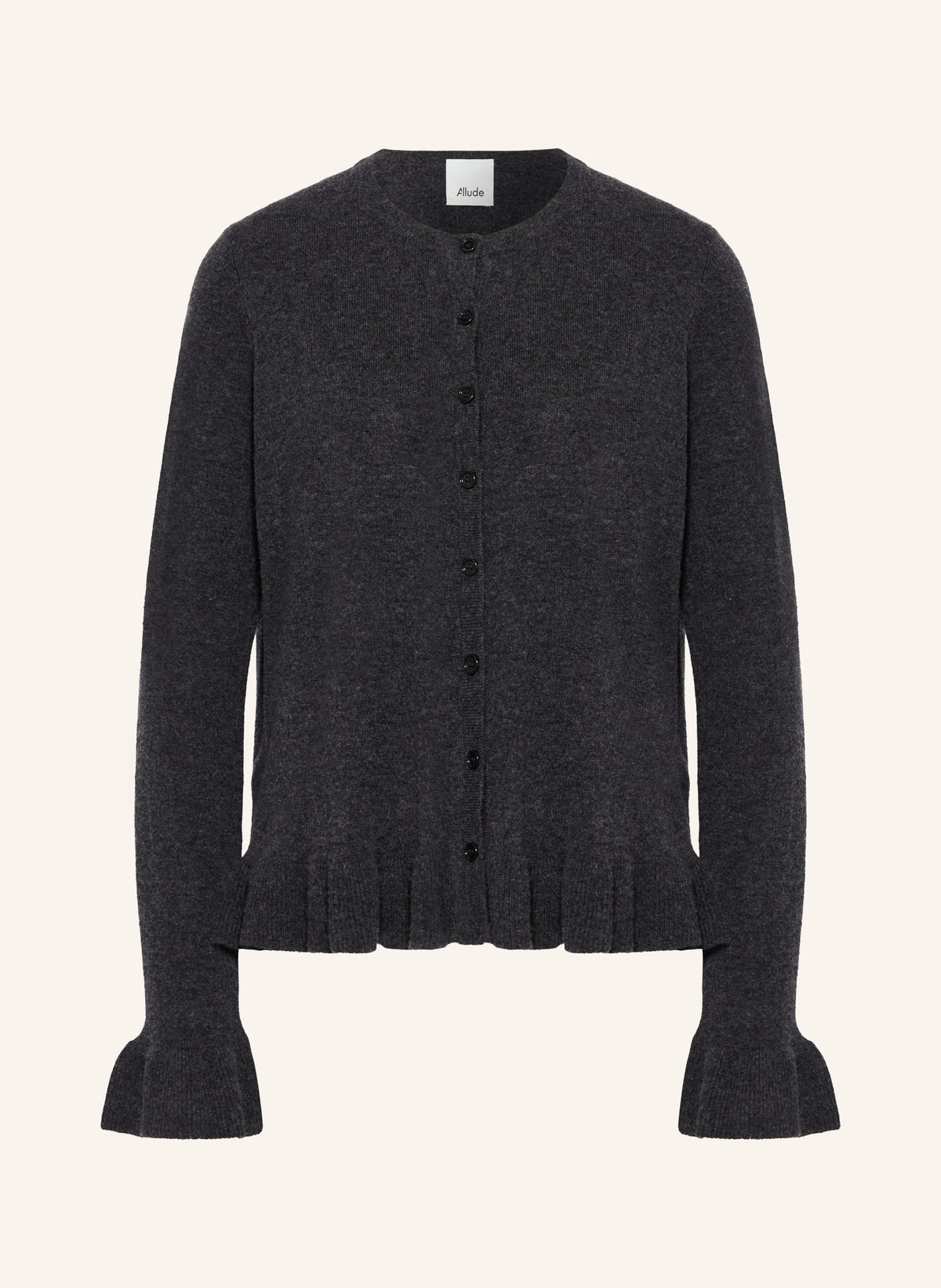 Strickjacke mit Cashmere und Rüschen