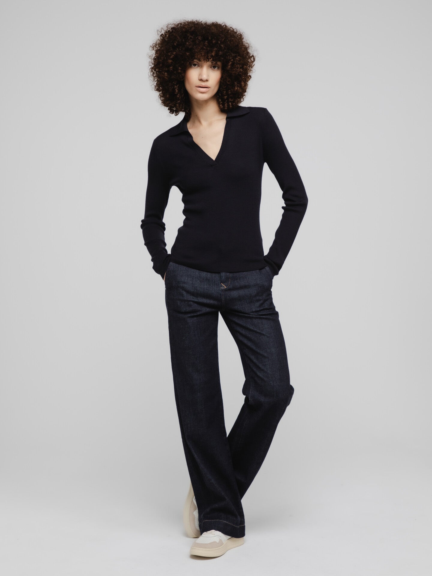 ALLUDE Leichter Pullover aus Schurwolle Damen (414 NAVY)