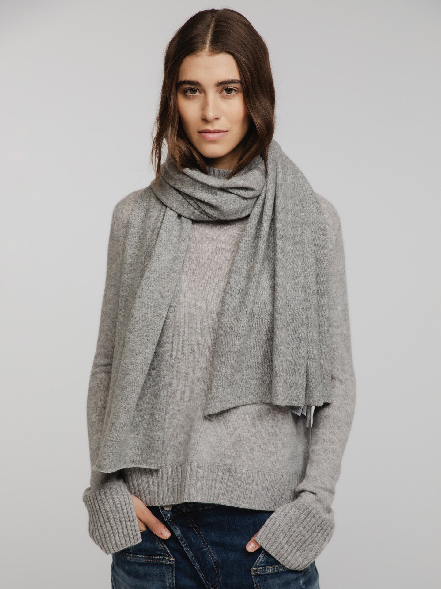 ALLUDE Schal aus Cashmere Damen (83 GRAU MEL.)