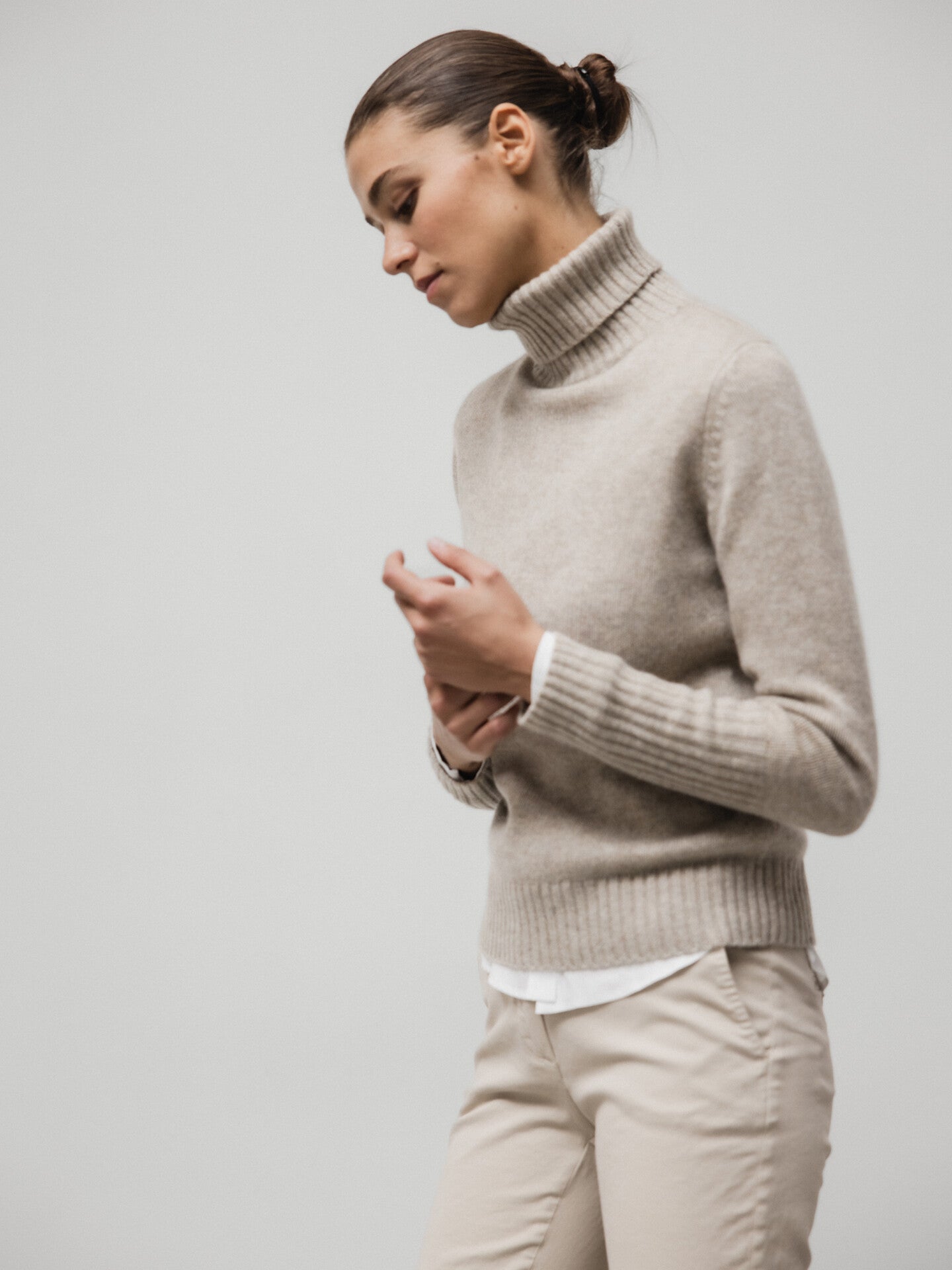 ALLUDE Rollkragenpullover aus Cashmere Damen (46 TAUPE MEL.)