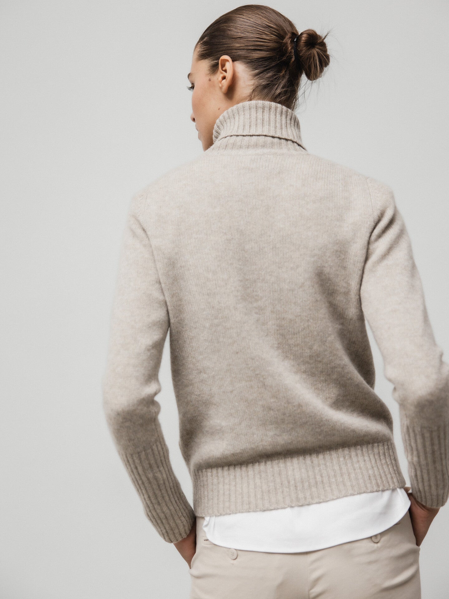 ALLUDE Rollkragenpullover aus Cashmere Damen (46 TAUPE MEL.)