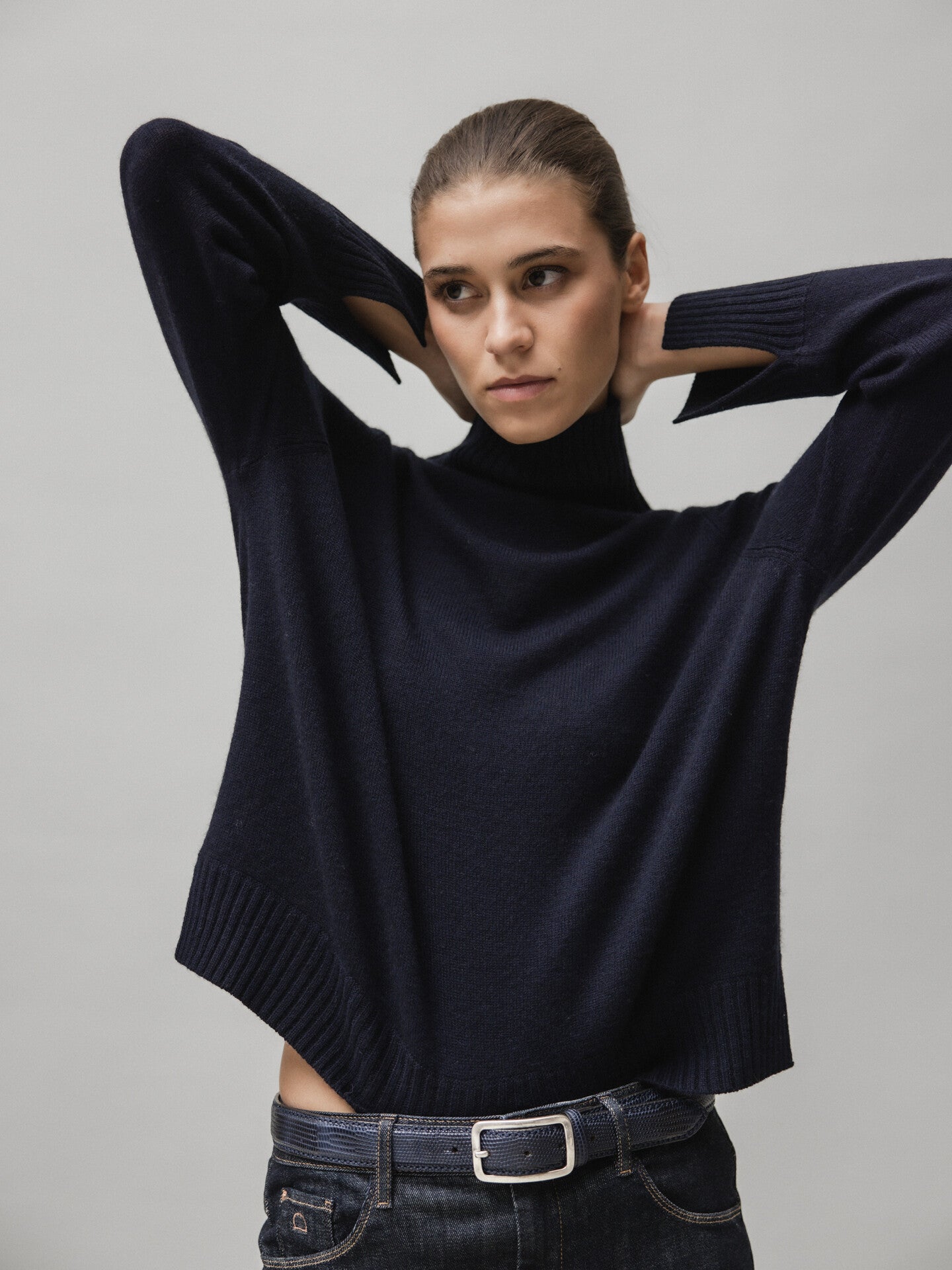 ALLUDE Turtleneck Pullover aus Cashmere Damen (14 NAVY)