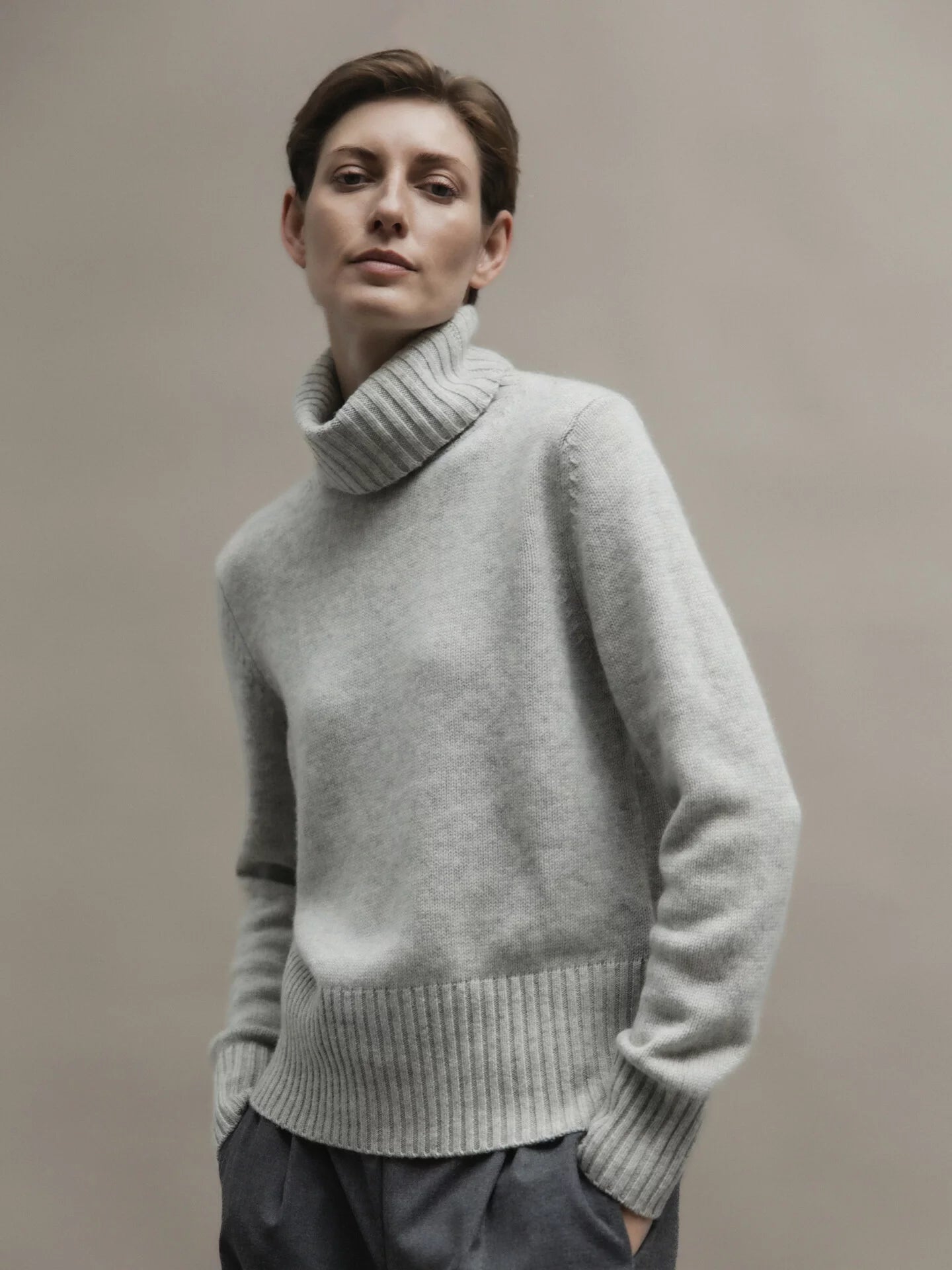 ALLUDE Rollkragenpullover aus Schurwolle Damen (81 H.GRAU MEL.)