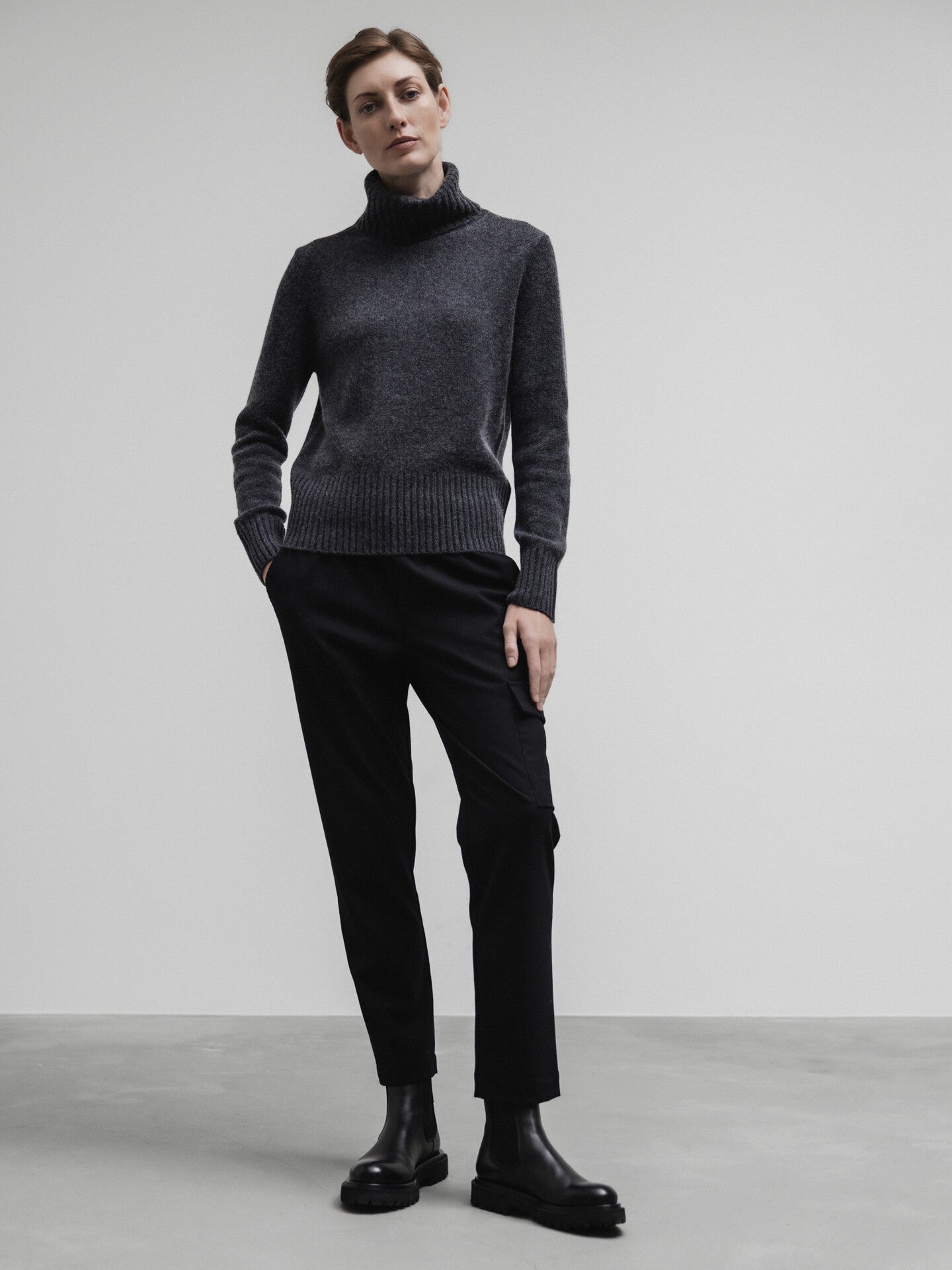 ALLUDE Rollkragenpullover aus Schurwolle Damen (84 ANTHRA MEL.)