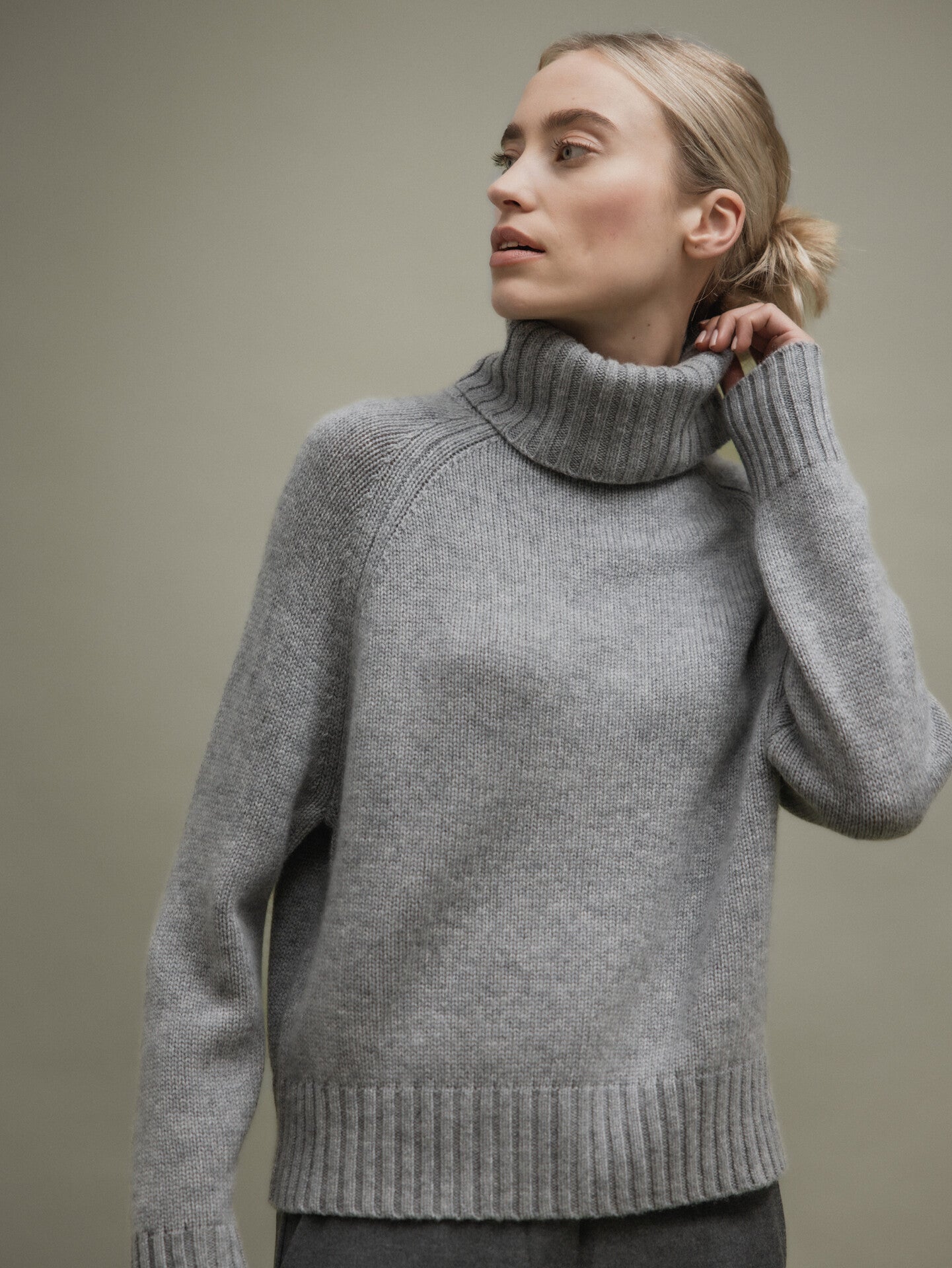 ALLUDE Rollkragenpullover aus Schurwolle Damen (83 GRAU MEL.)