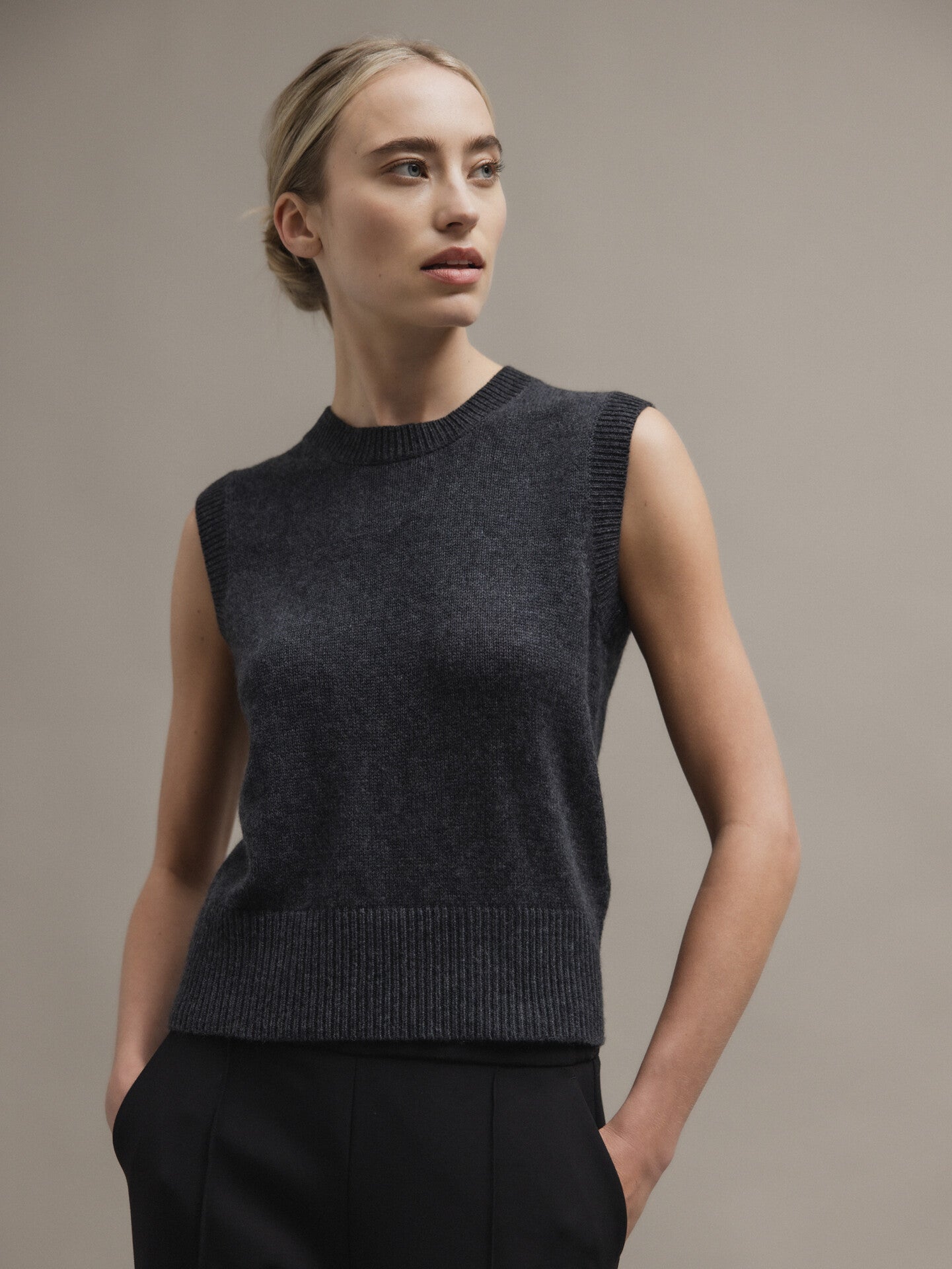 ALLUDE Pullunder Damen (84 ANTHRA)