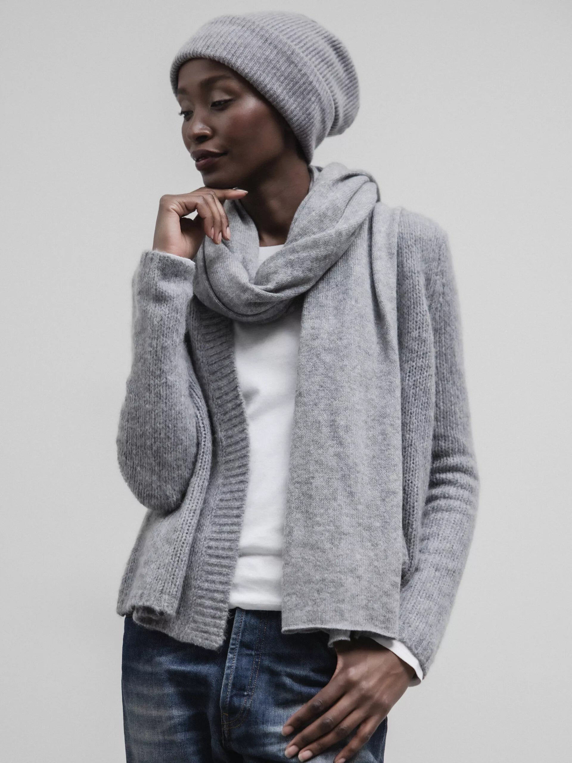 ALLUDE Schal aus Cashmere Damen (83 GREY MEL)