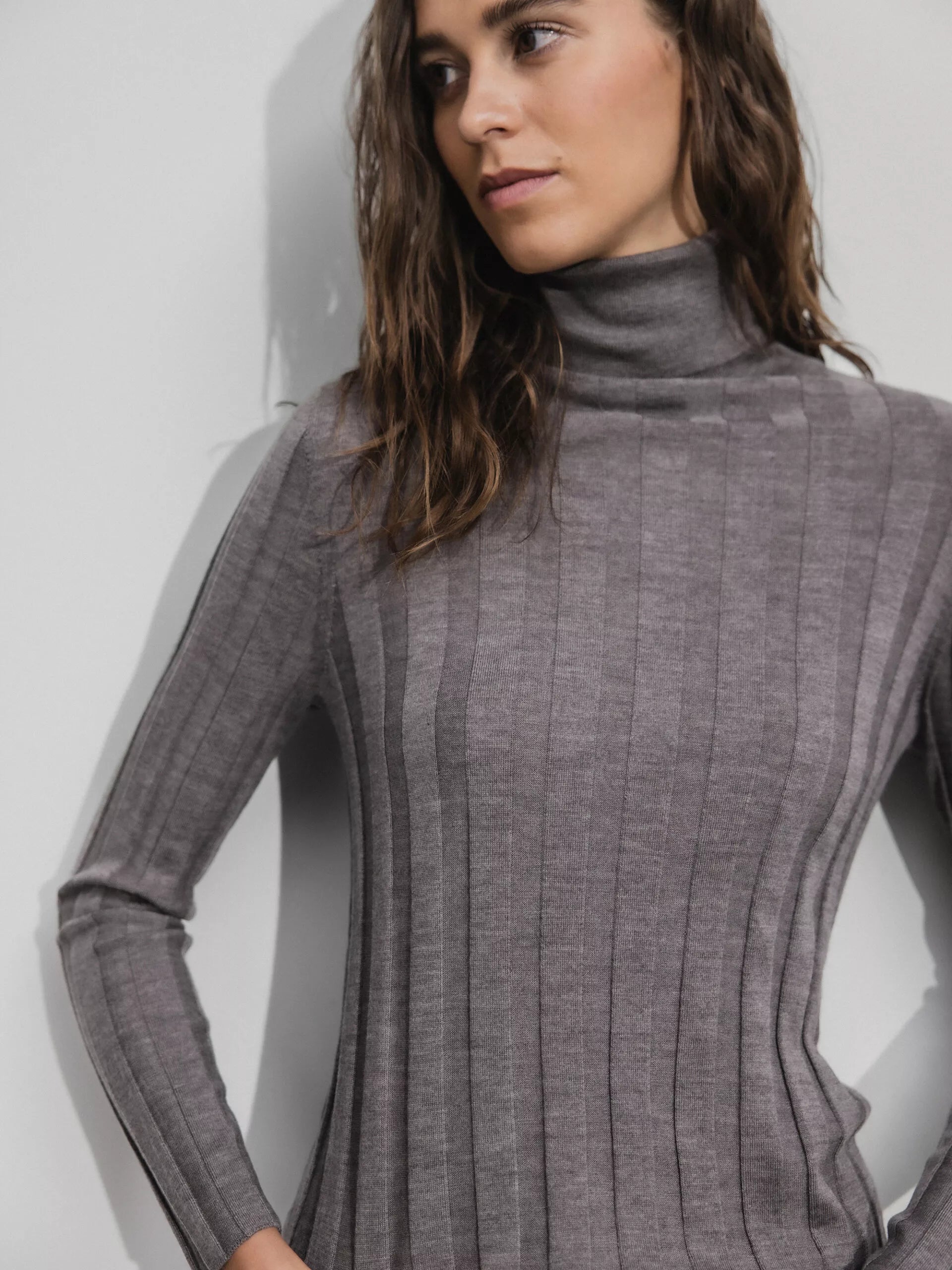 ALLUDE Rollkragenpullover aus Merinowolle Damen (486 TAUPE)