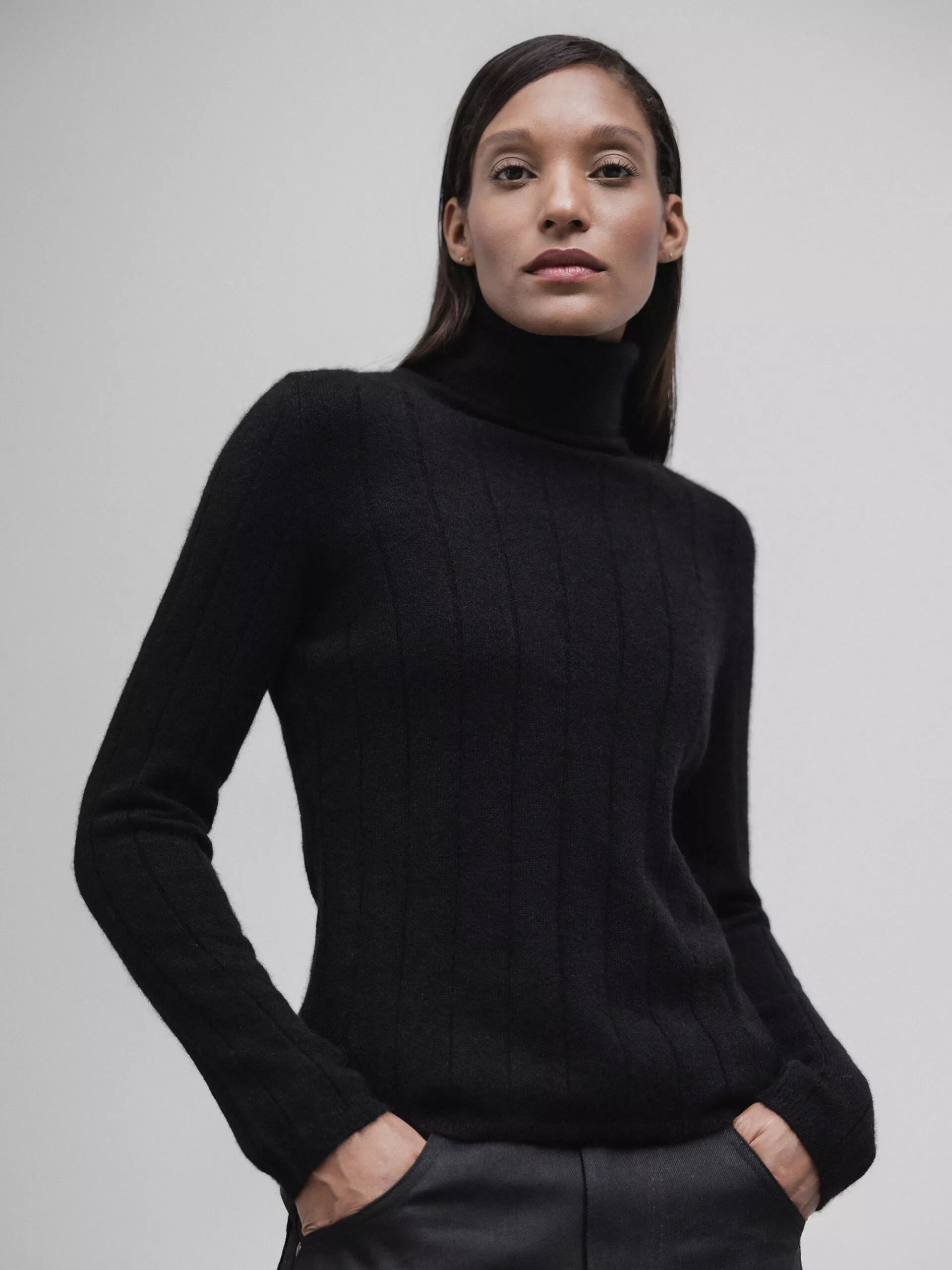 ALLUDE Rollkragenpullover aus Cashmere Damen (90 SCHWARZ)