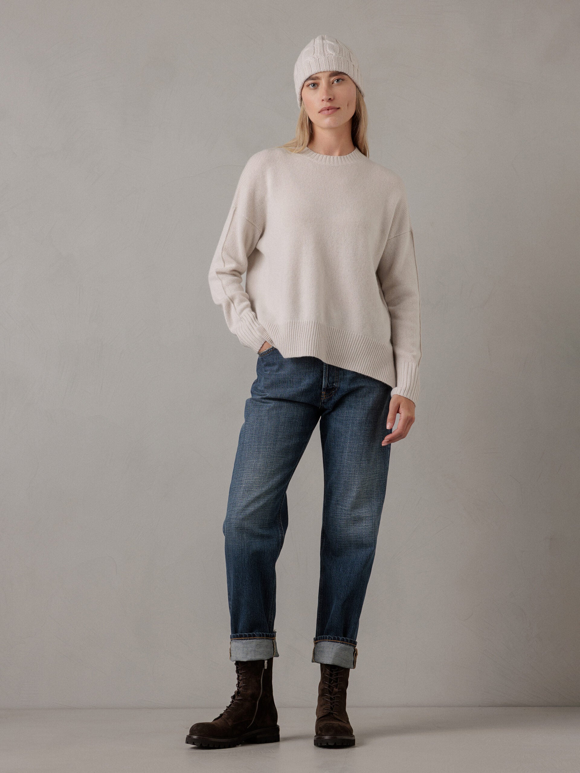 ALLUDE Pullover aus Cashmere Damen (43 LT SAND)