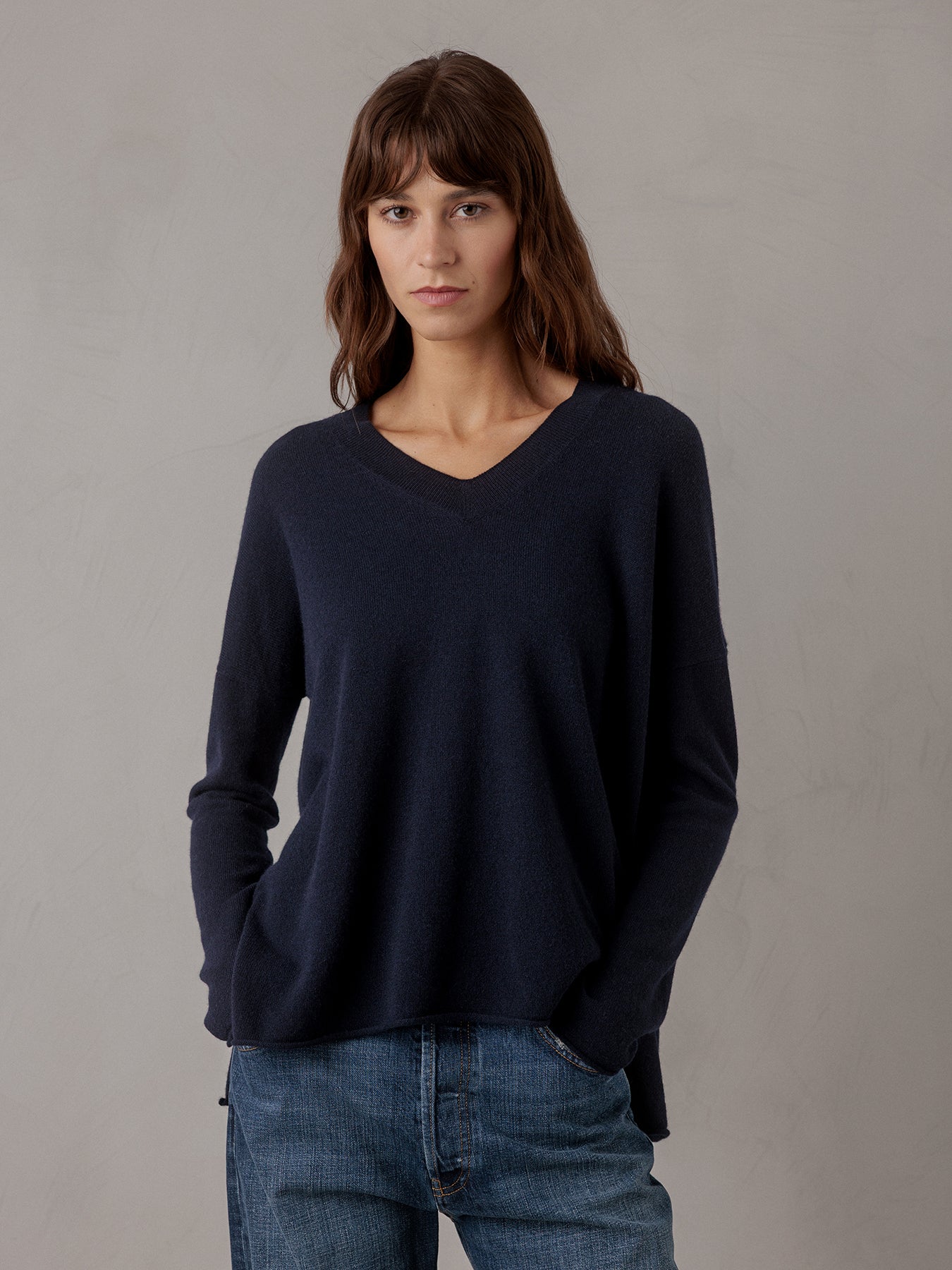 ALLUDE Pullover aus Cashmere Damen (14 NAVY)