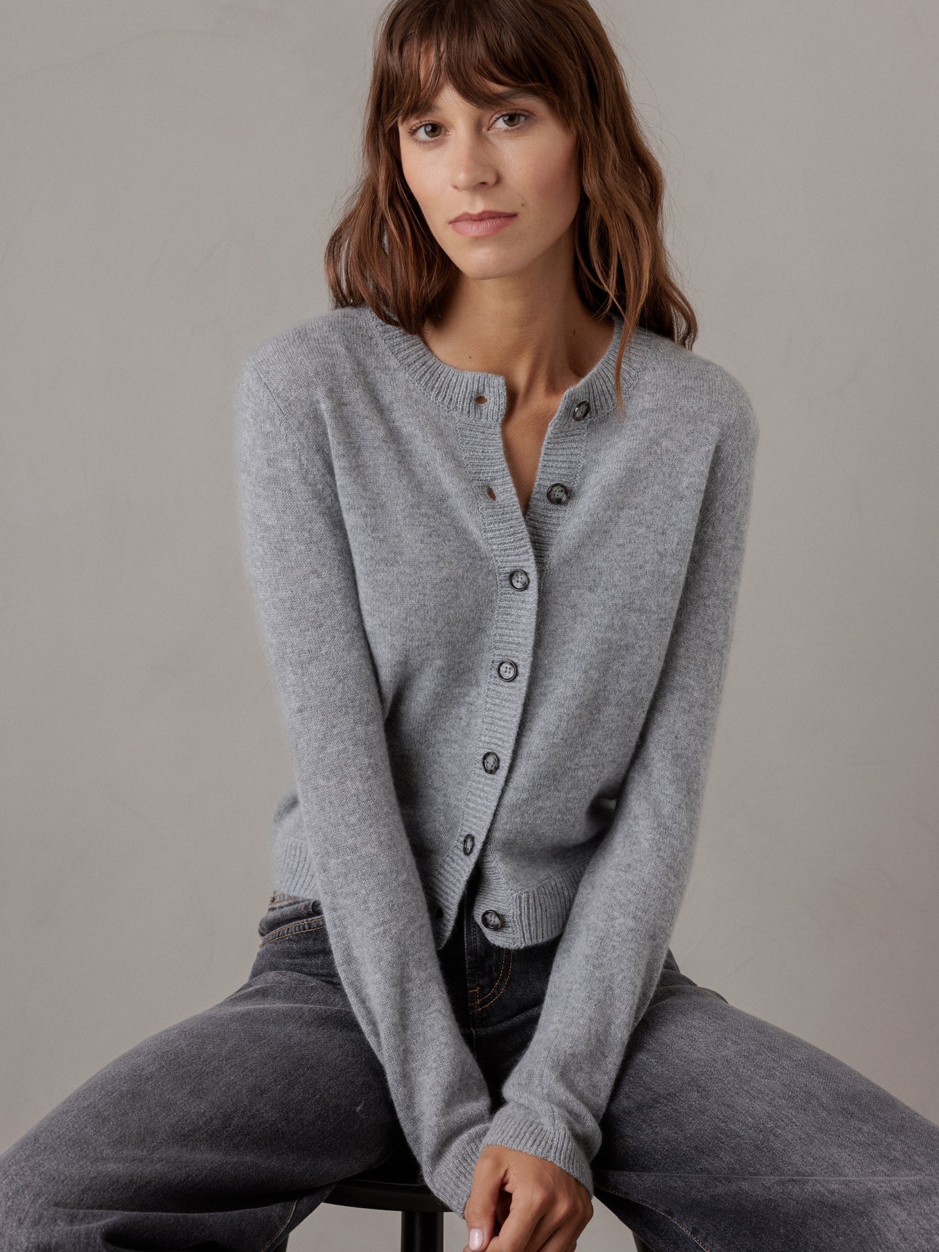 ALLUDE Strickjacke aus Cashmere Damen (83 GRAU MEL)