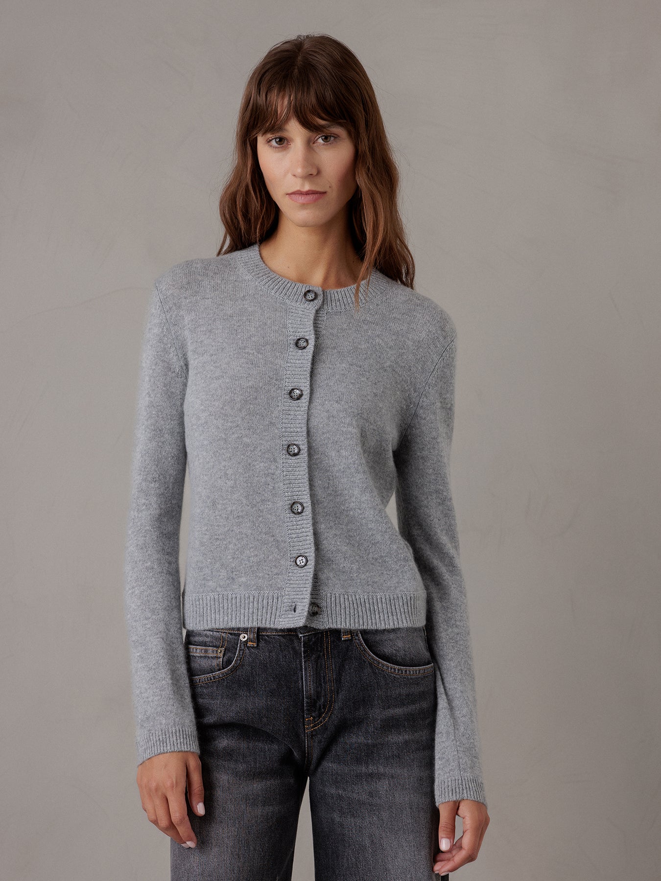 ALLUDE Strickjacke aus Cashmere Damen (83 GRAU MEL)
