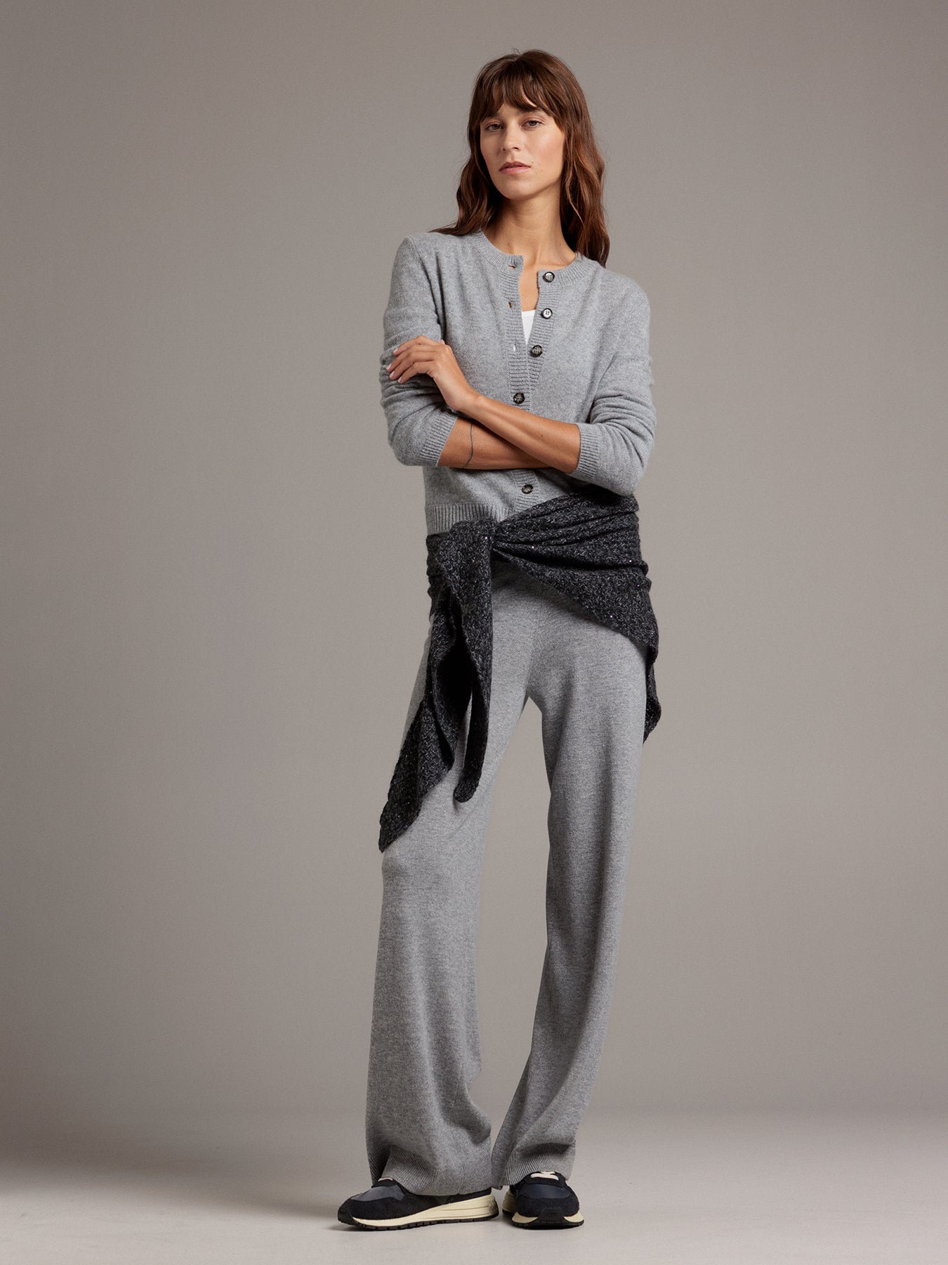 ALLUDE Strickhose aus Schurwolle Damen (83 GRAU MEL)