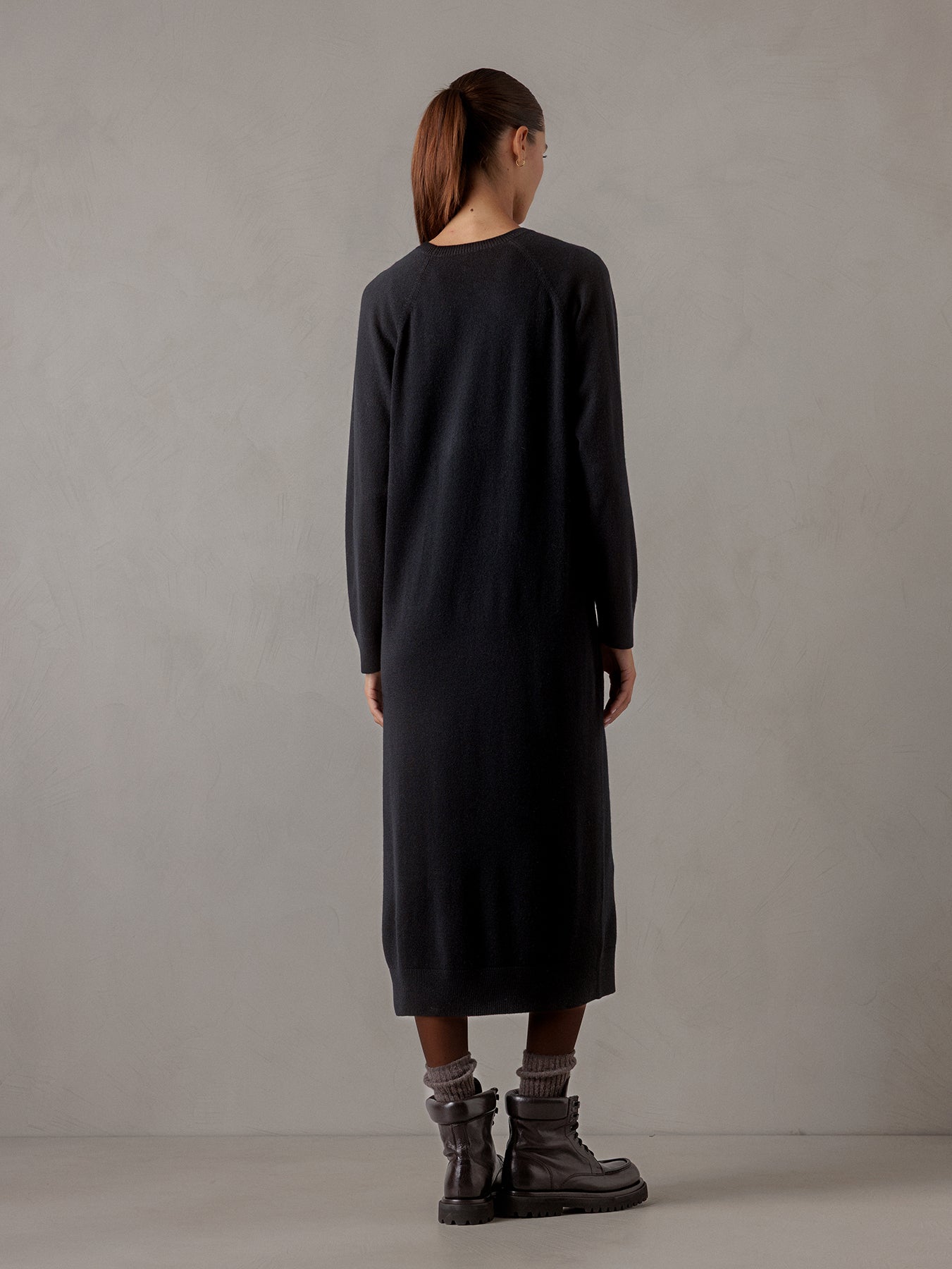 ALLUDE Midi- Kleid aus Schurwolle Damen (90 SCHWARZ)