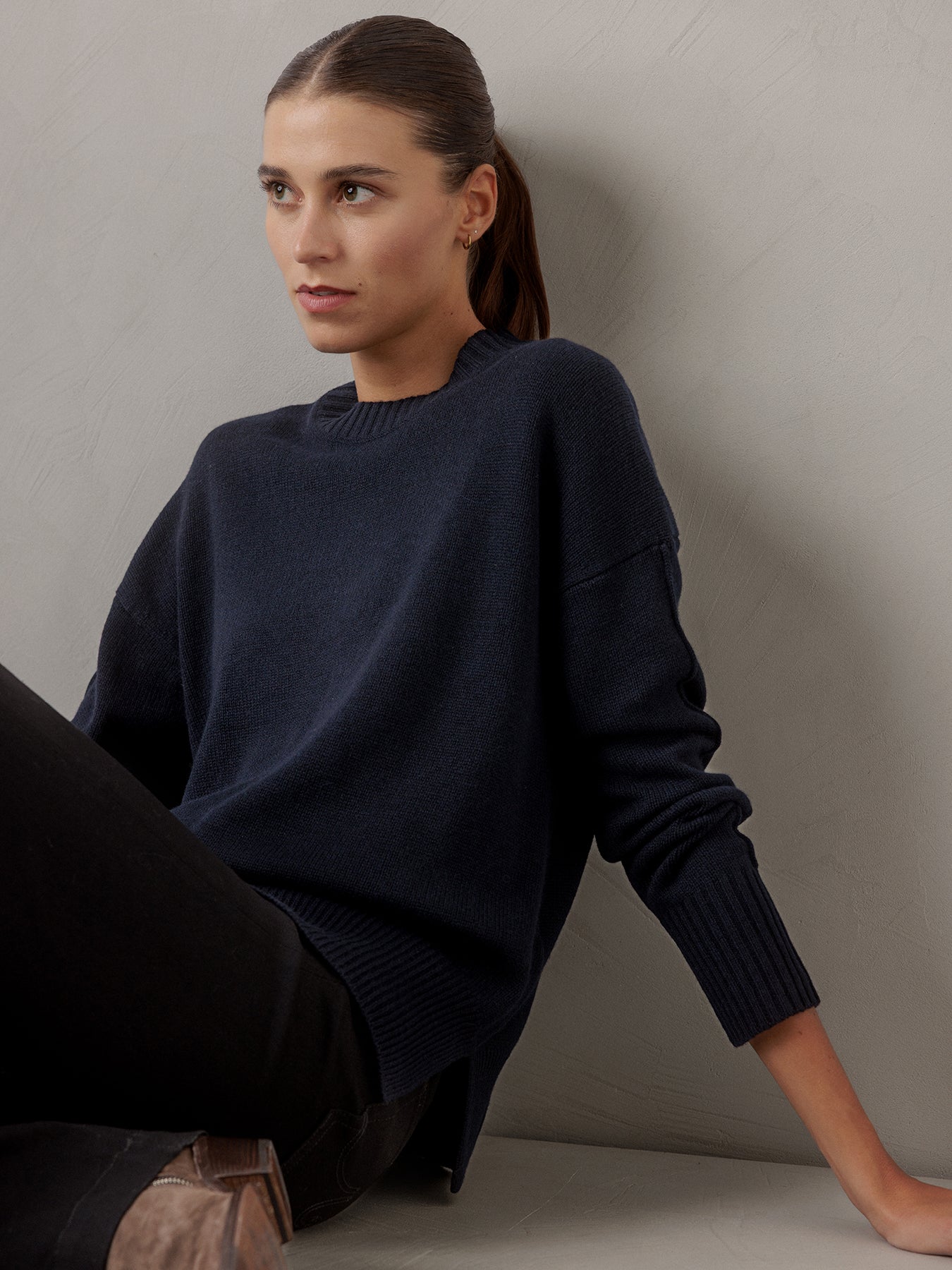 ALLUDE Pullover aus Cashmere Damen (14 NAVY)