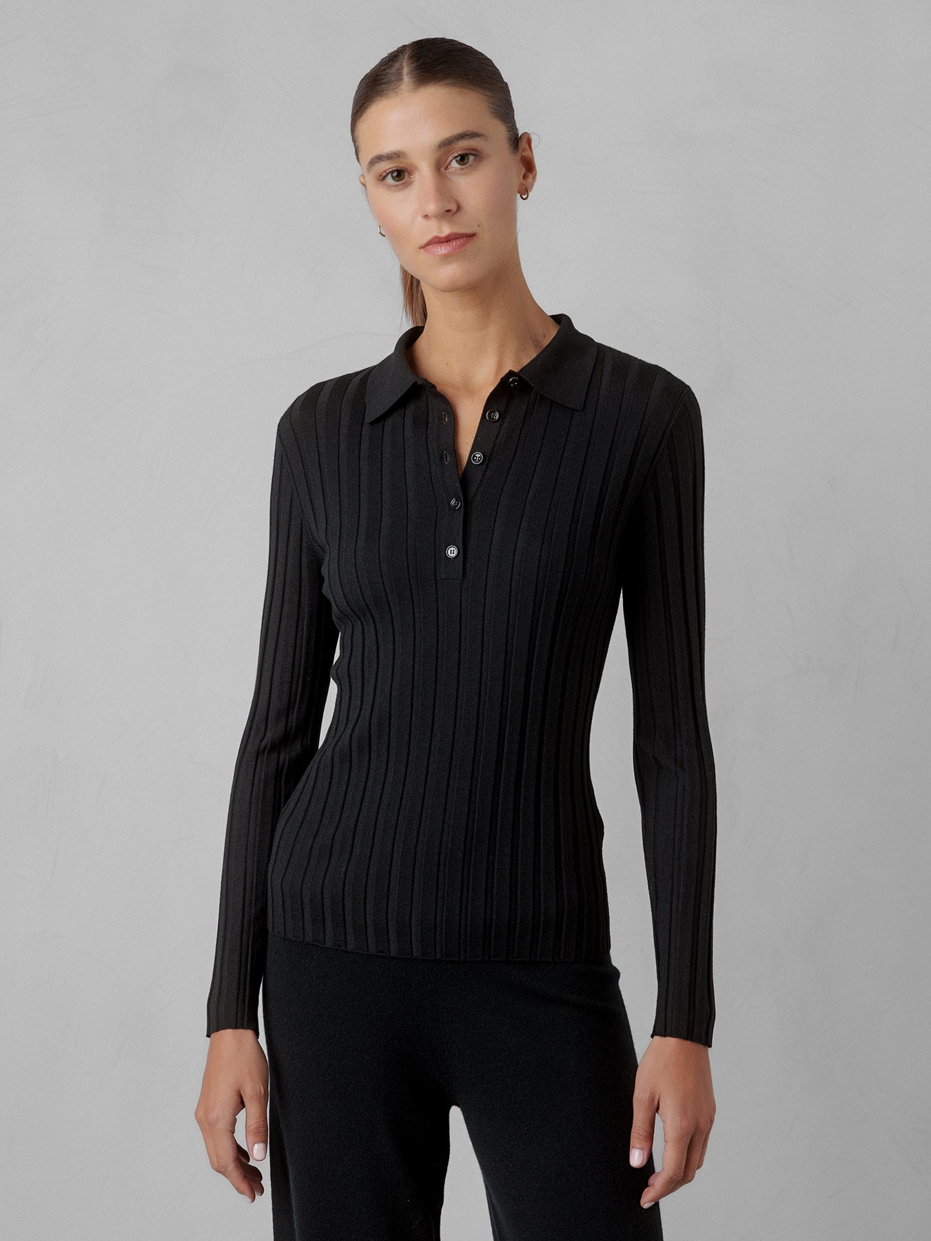 ALLUDE Langarmshirt aus Schurwolle Damen (490 SCHWARZ)