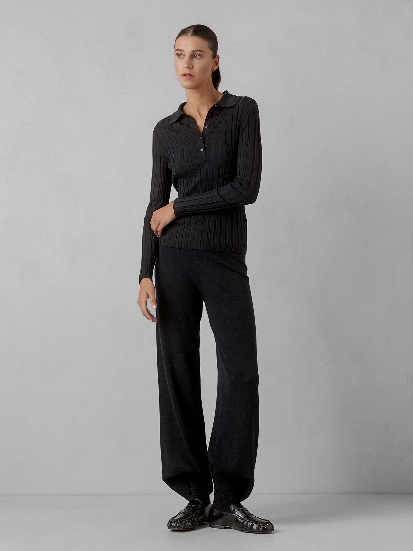 ALLUDE Strickhose aus Schurwolle Damen (90 SCHWARZ)