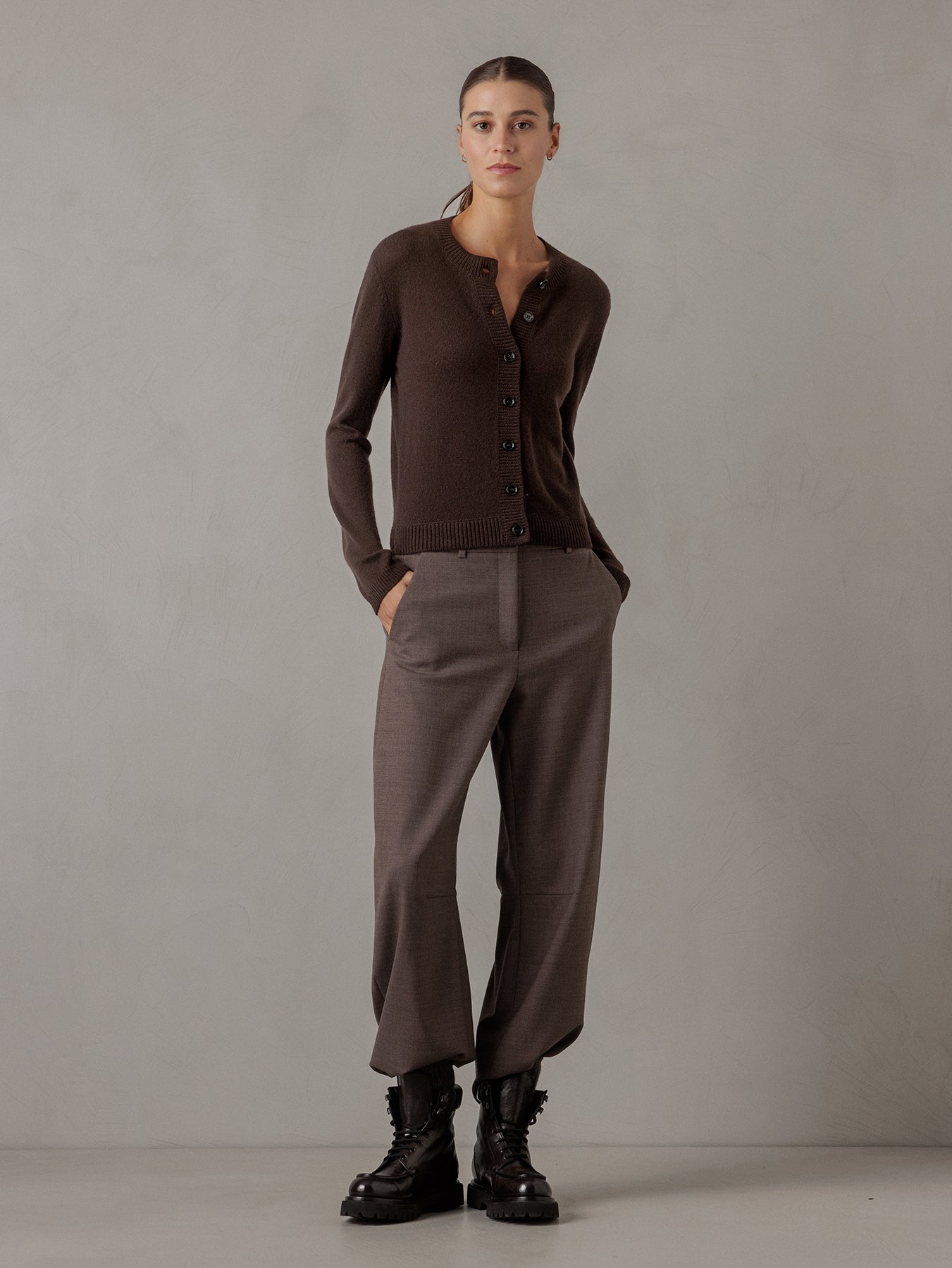 ALLUDE Strickjacke aus Cashmere Damen (49 DK BRAUN)