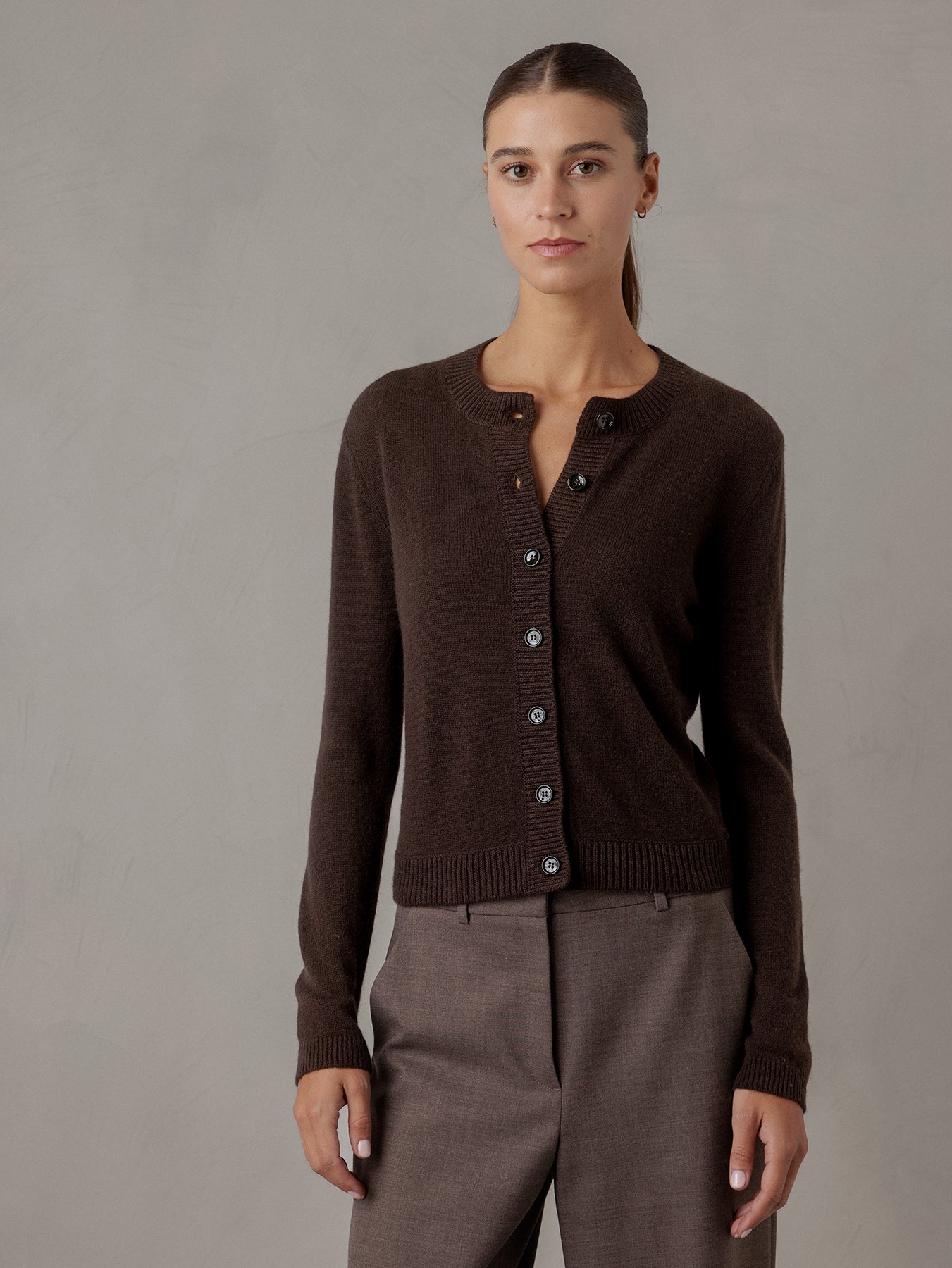 ALLUDE Strickjacke aus Cashmere Damen (49 DK BRAUN)
