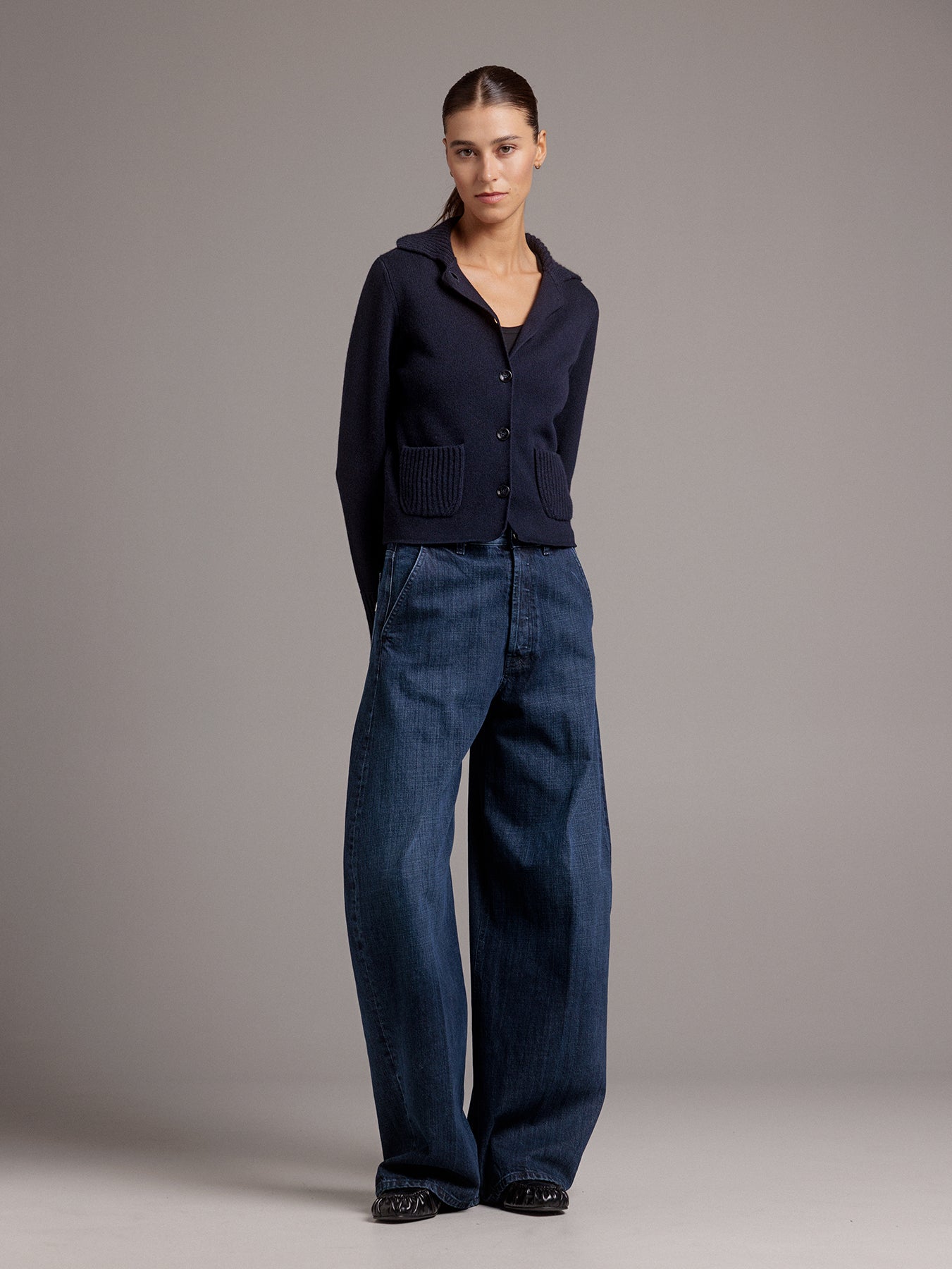 ALLUDE Strickblazer aus Schurwolle Damen (14 NAVY)