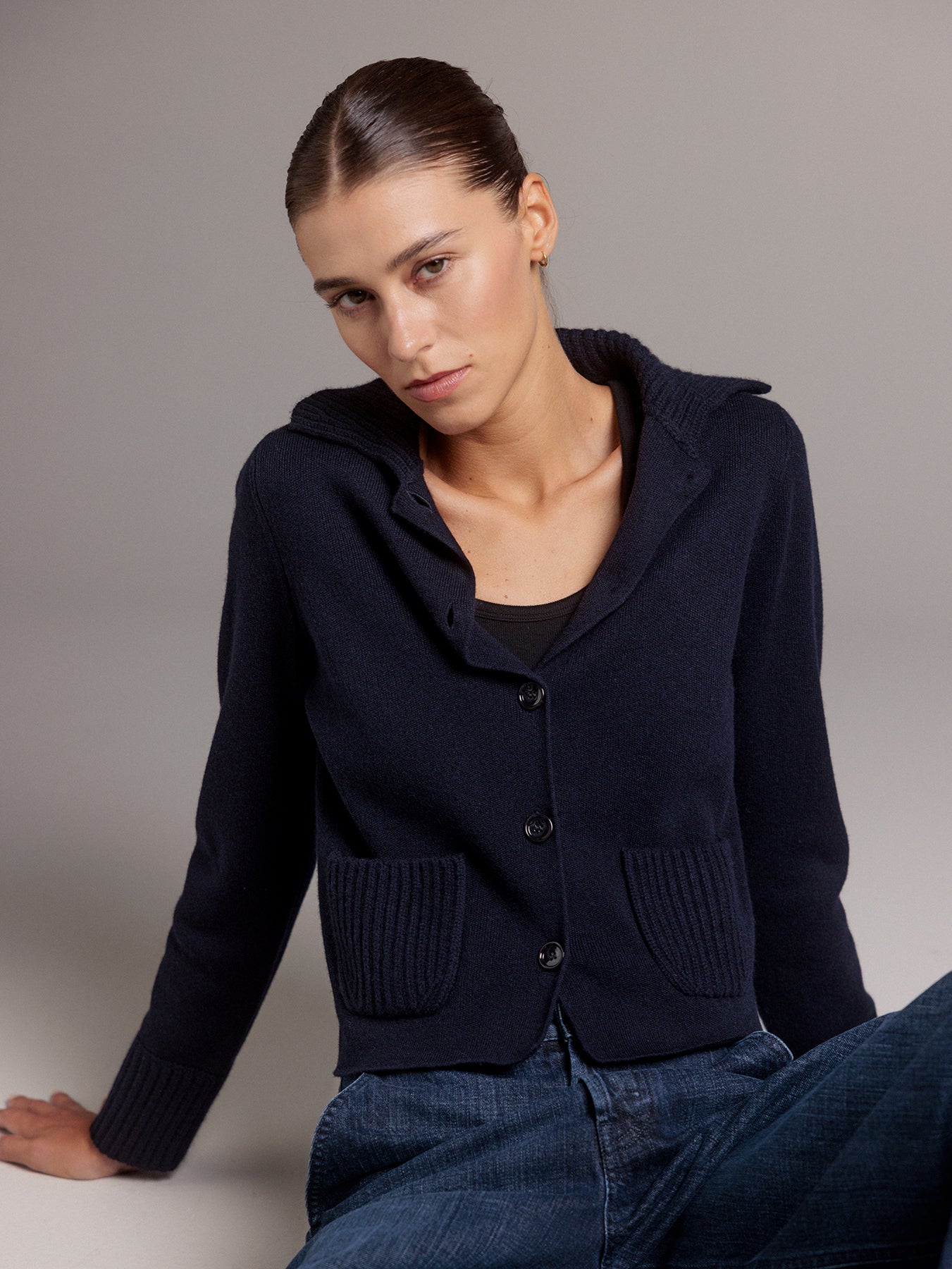 ALLUDE Strickblazer aus Schurwolle Damen (14 NAVY)