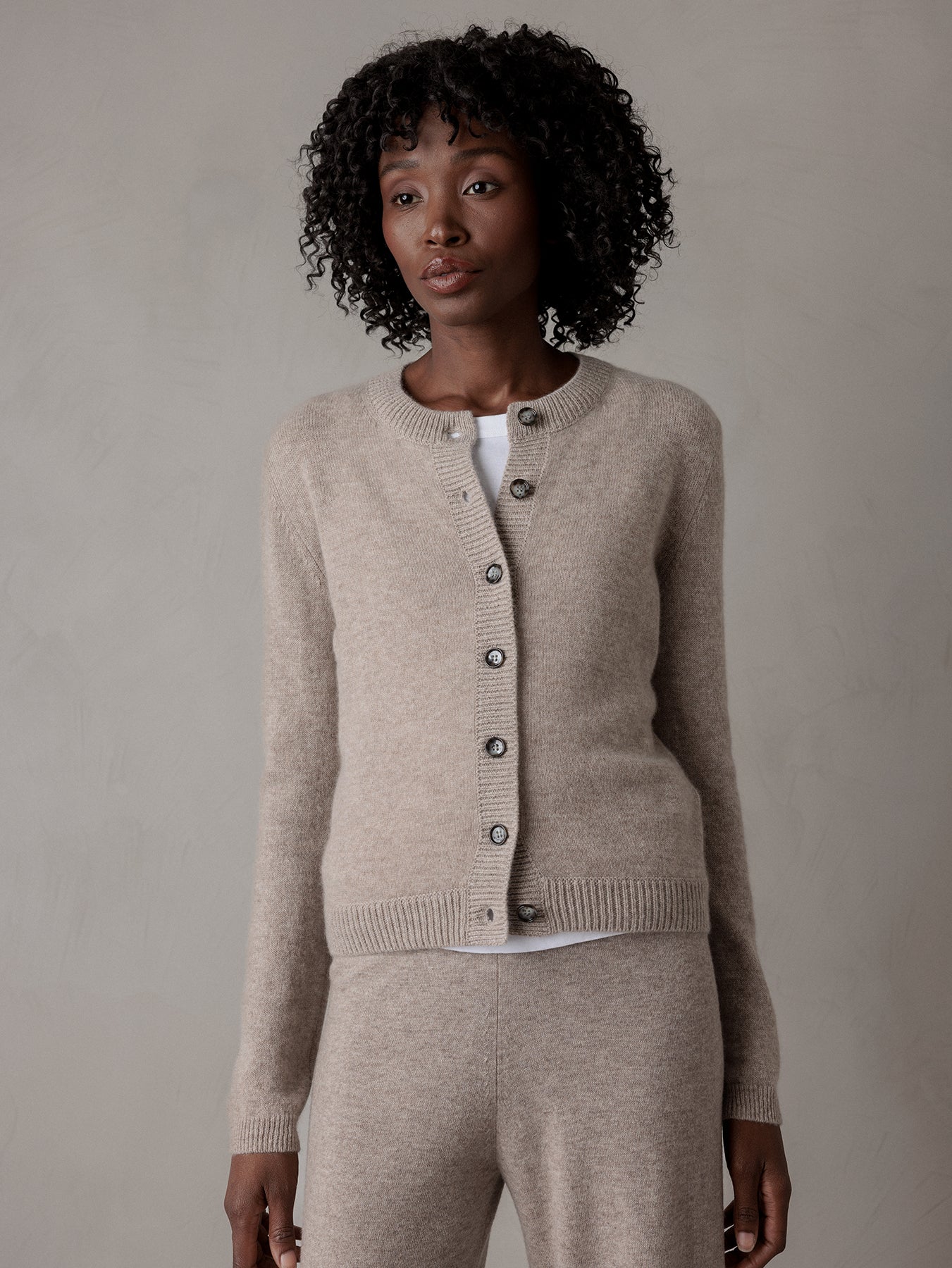 ALLUDE Strickjacke aus Cashmere Damen (46 TAUPE MEL)